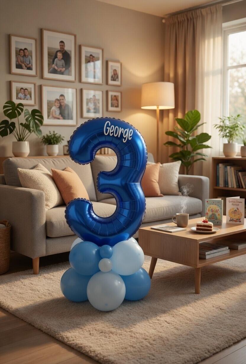 Single Number Balloon Stack Age 3