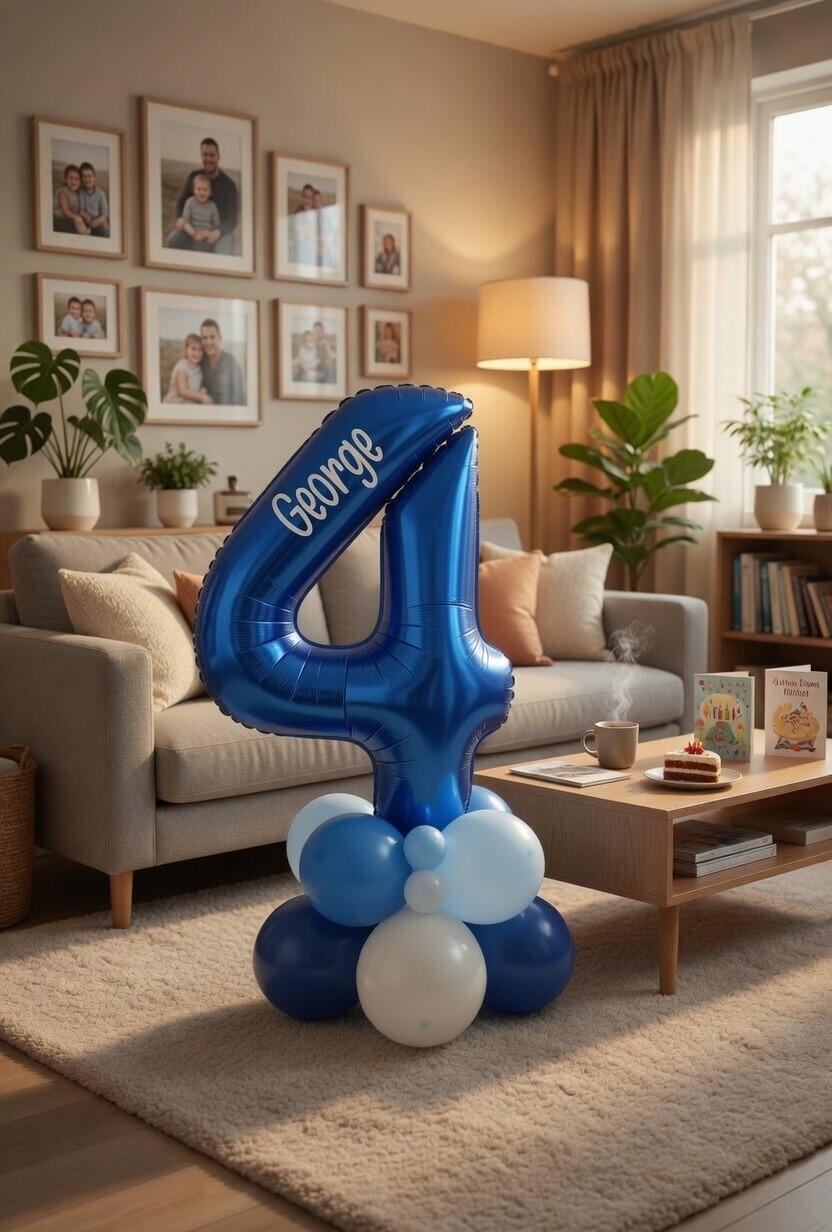 Single Number Balloon Stack Age 4