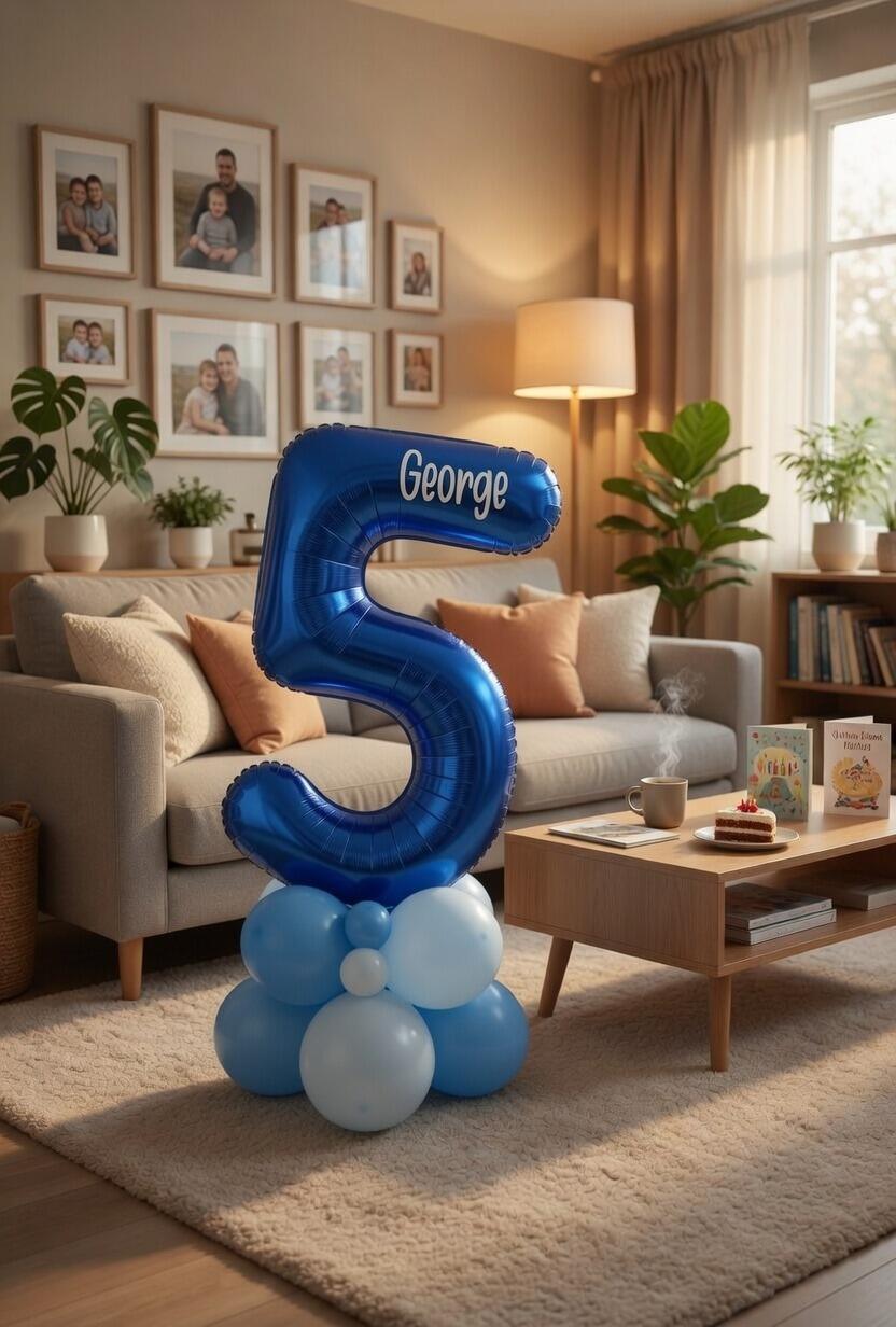 Single Number Balloon Stack Age 5