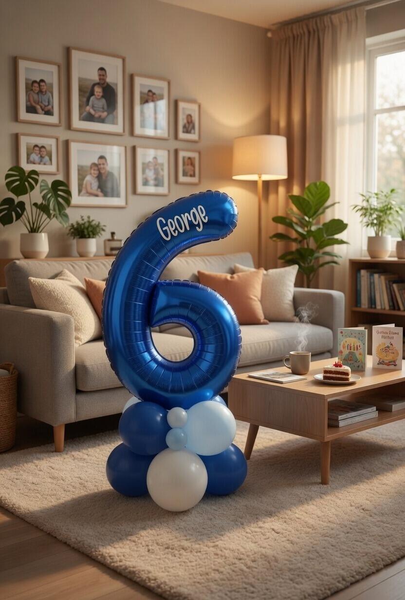 Single Number Balloon Stack Age 6