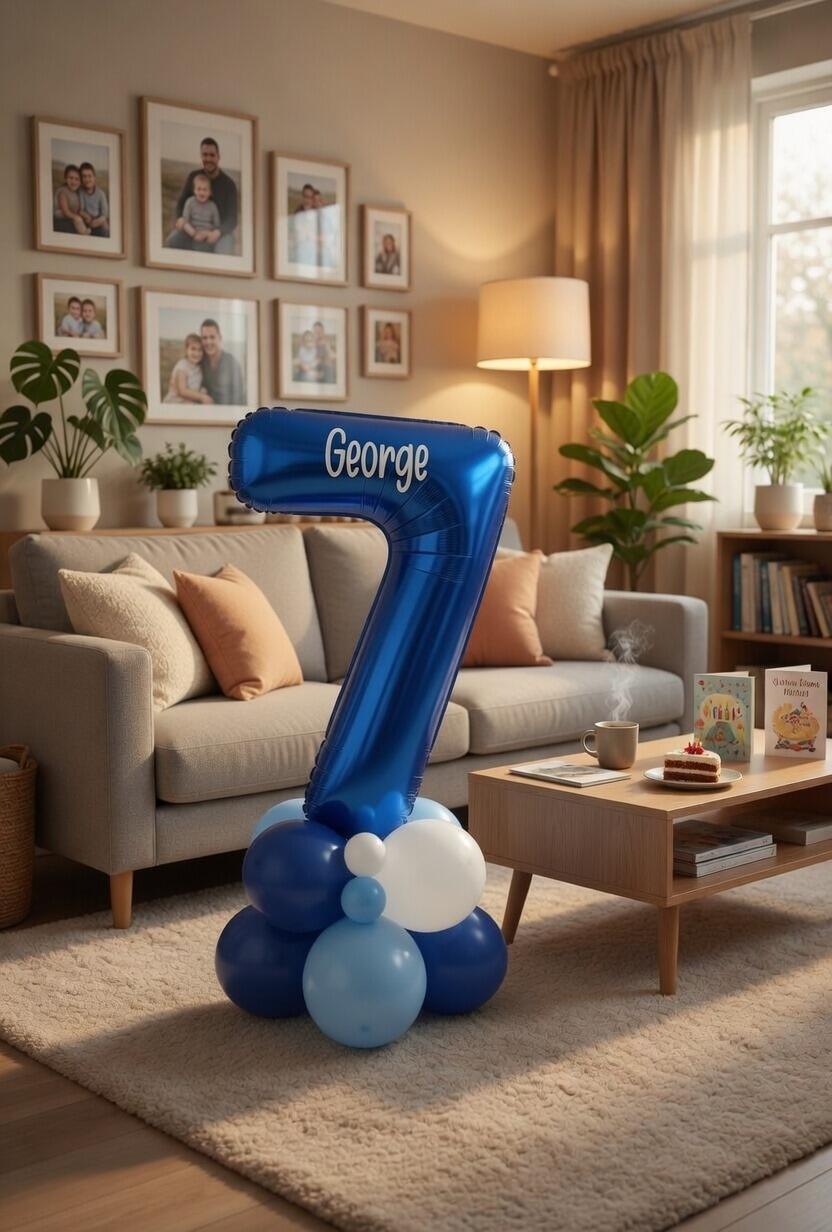 Single Number Balloon Stack Age 7