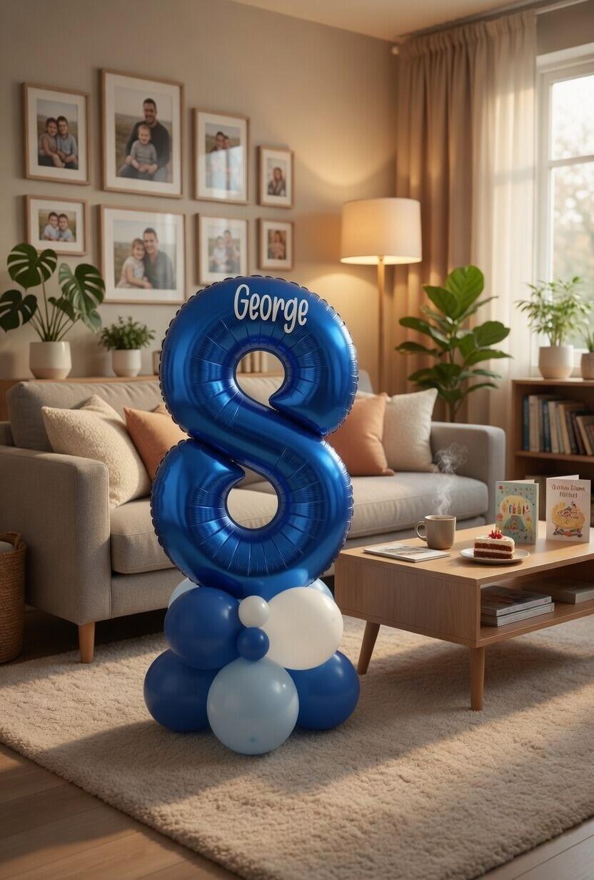 Single Number Balloon Stack Age 8