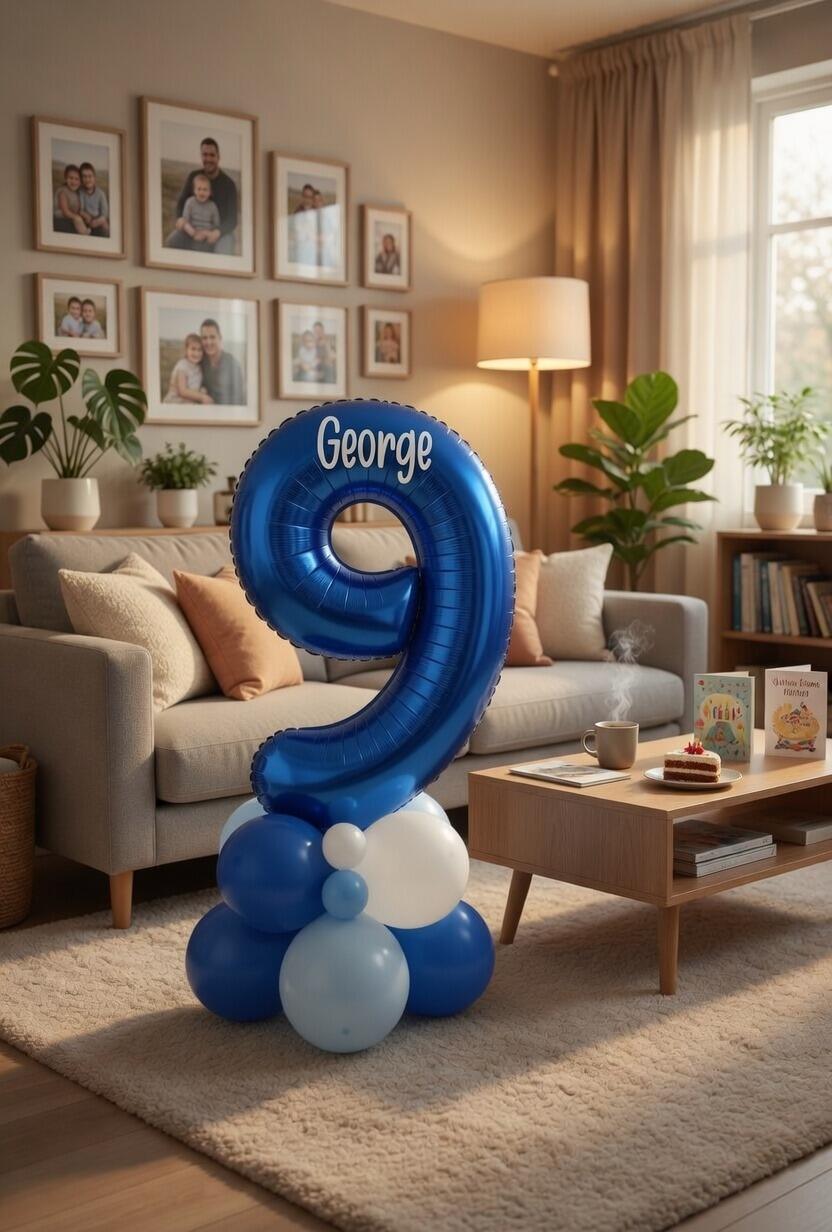 Single Number Balloon Stack Age 9