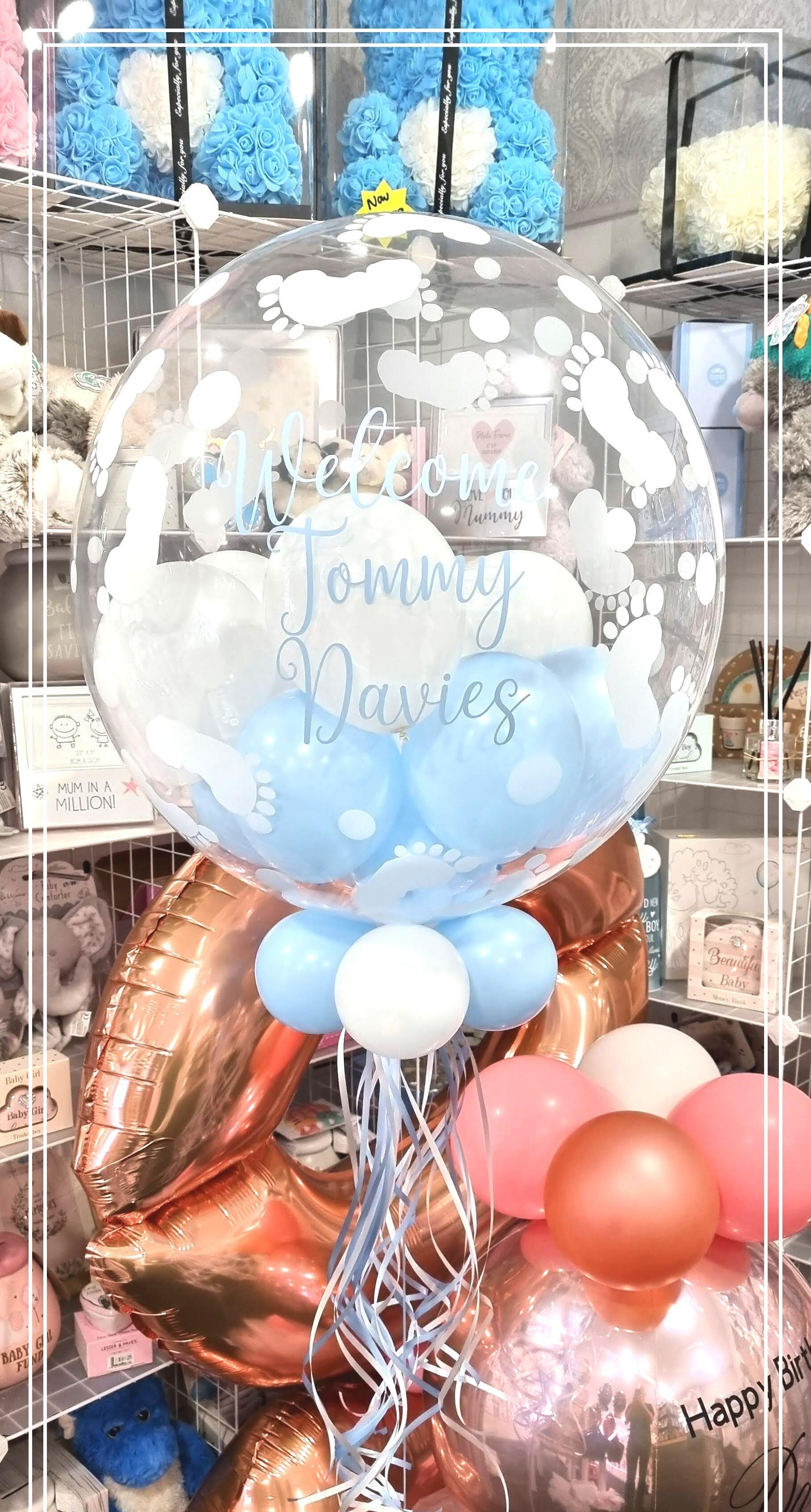 24 Inch Personalised Gumball Balloons in a baby design