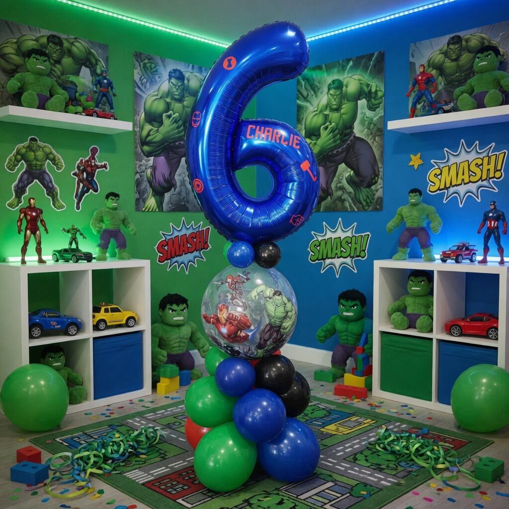 Signature Avengers single number balloon display