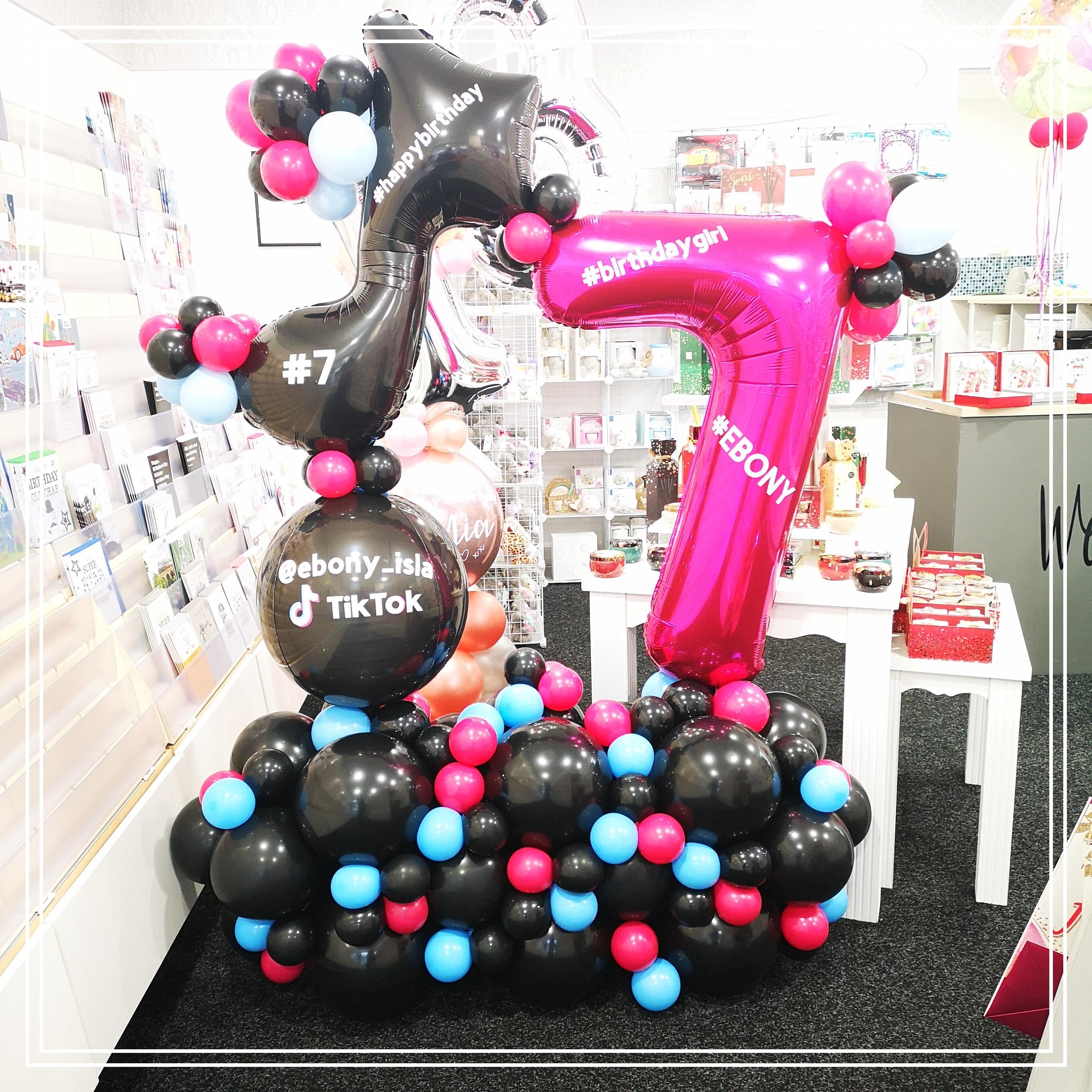 Tik Tok Themed Double Number Balloon Display for Birthdays