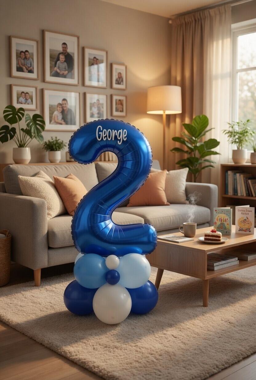 Single Number Balloon Stack Age 2