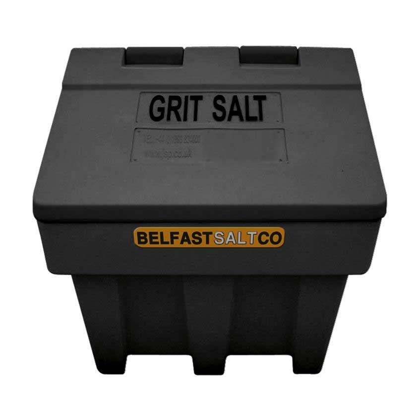 Grit Bin - Salt Box - 250kg Grit Storage Box - Black-Black