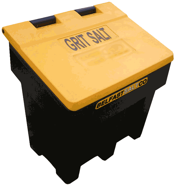 Grit Bin - Salt Box - 250kg Grit Storage Box - Black-Yellow