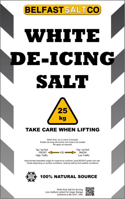 White Rock Salt - 1 ton pallet - 25kg bags
