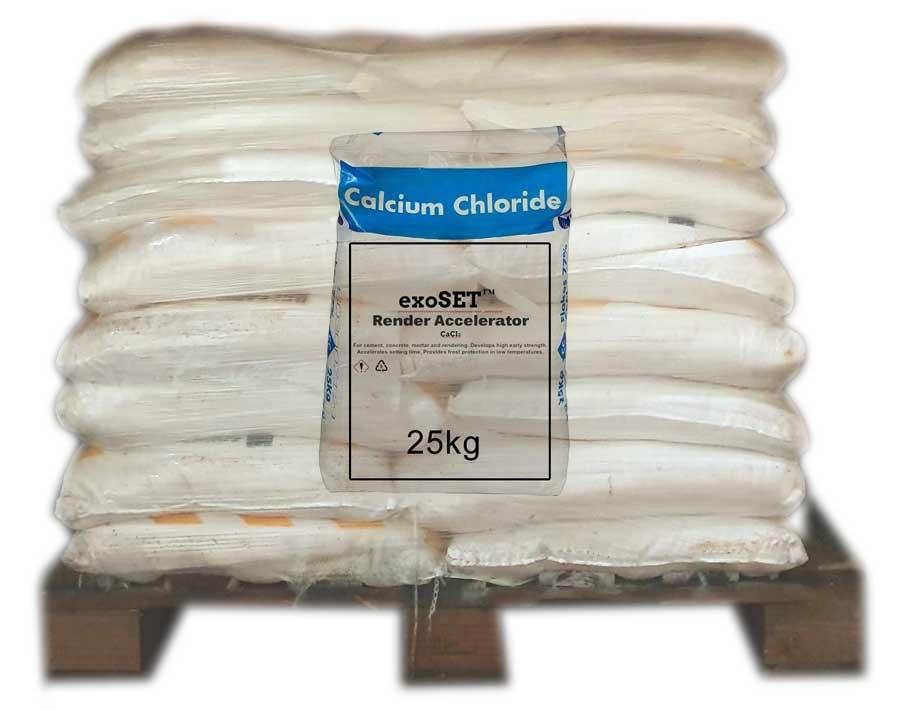 ExoSET - Calcium Chloride Render Accelerator - 40x25kg bag - 1 ton pallet