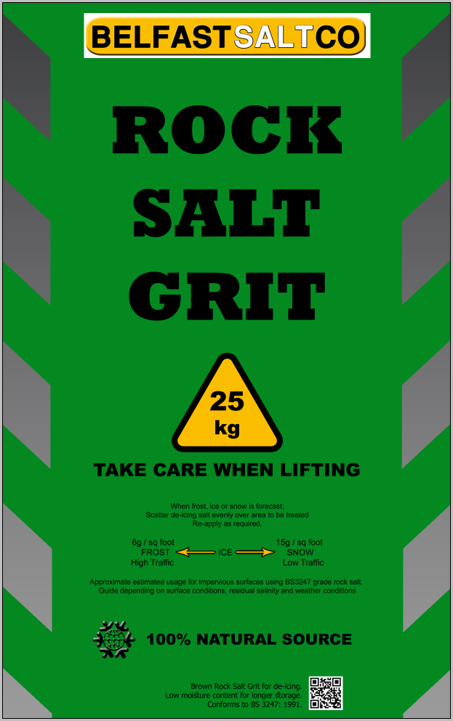 Rock Salt Grit - Brown Salt - 40x25kg bags - 1 ton pallet