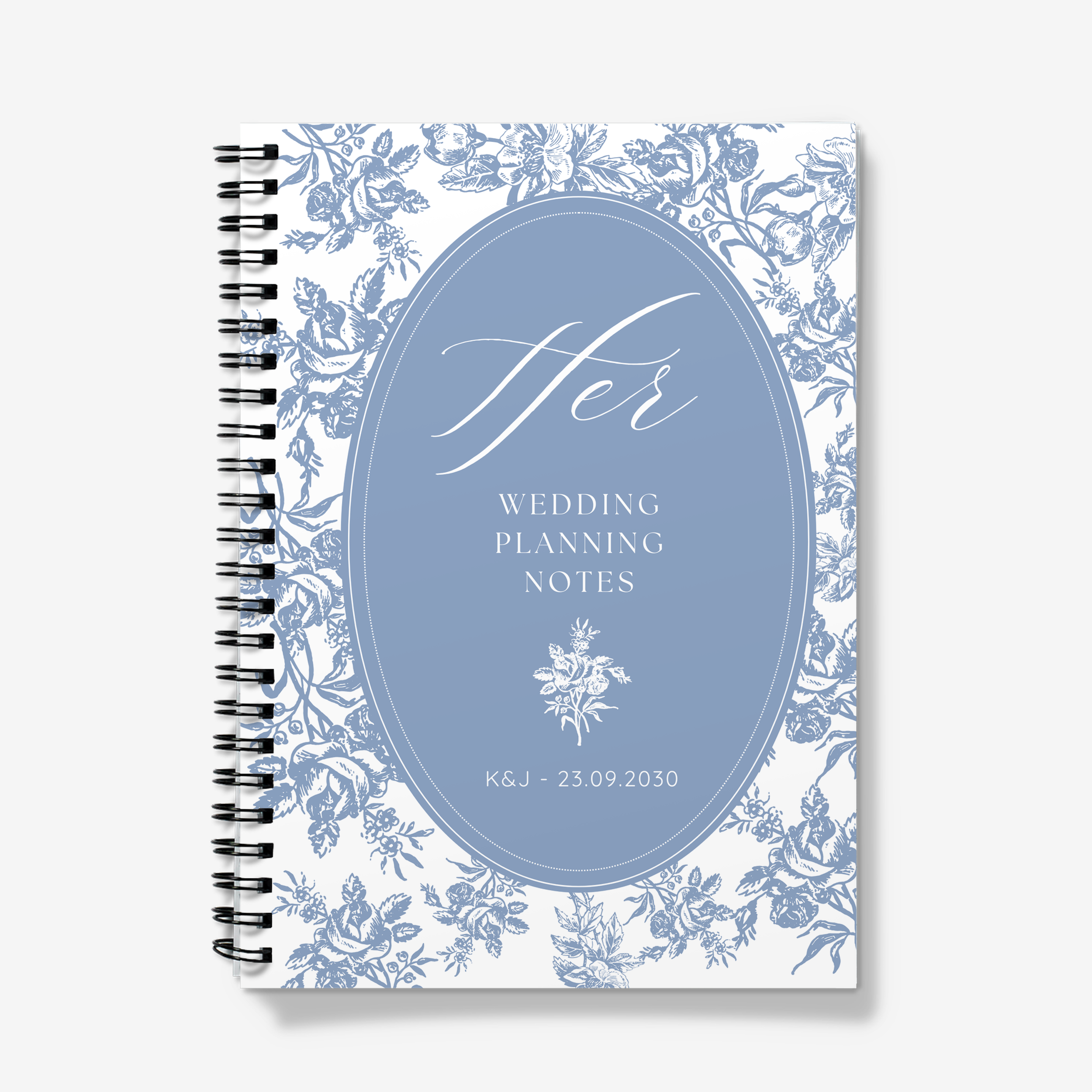 Touile de Jouy Blue Wedding Notebook