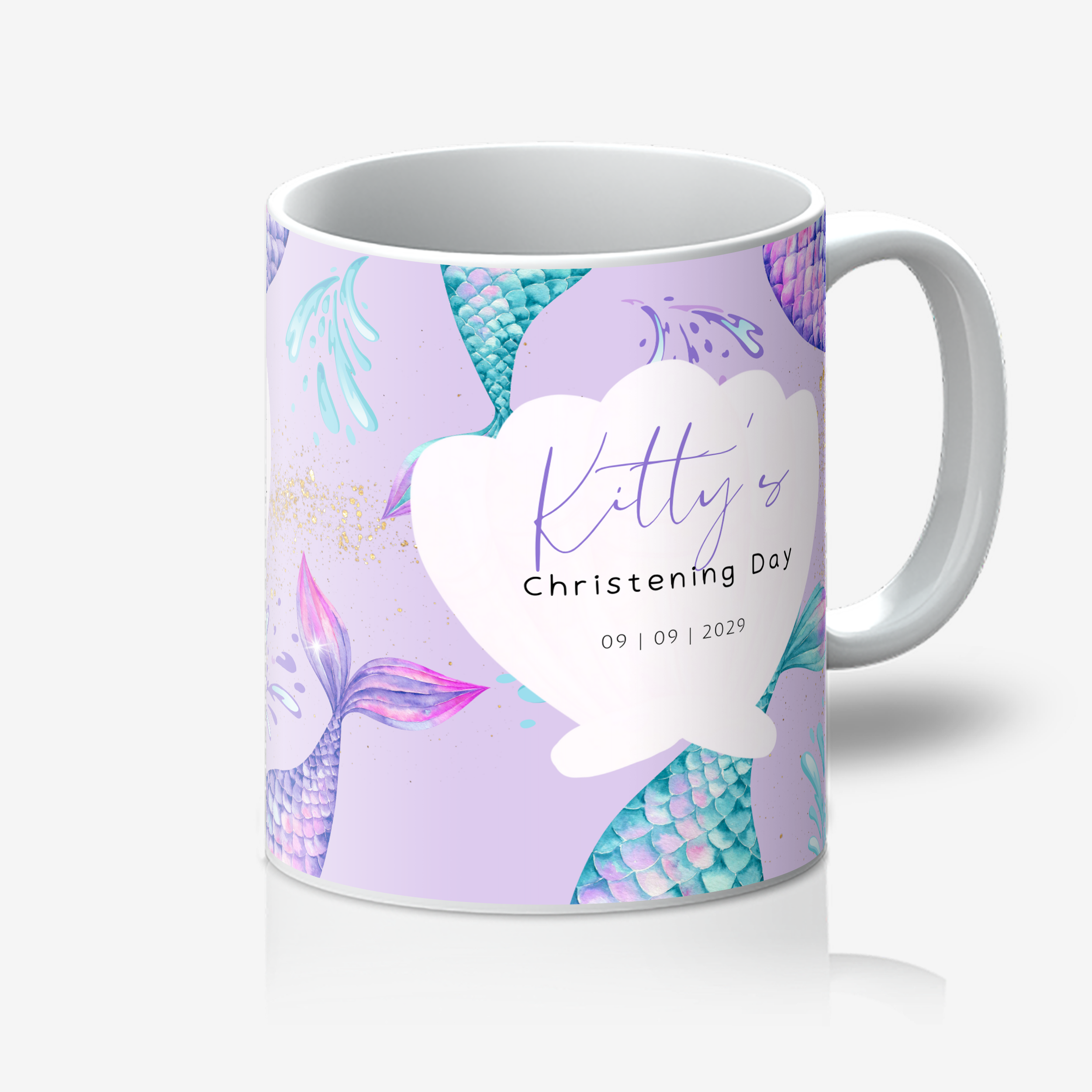 Mermaid baptism thank you godparent mug
