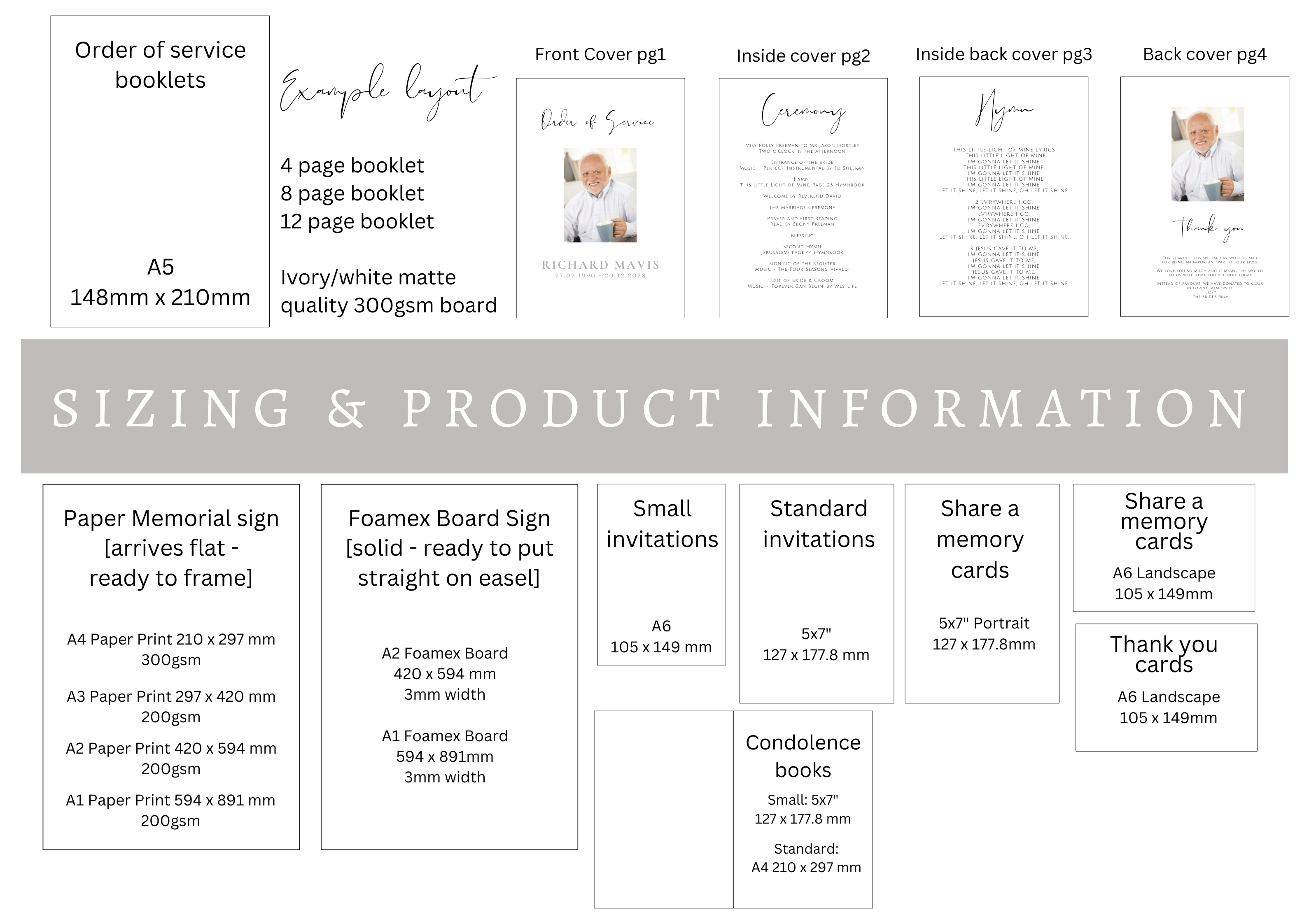 Baby Funeral Order of Service Booklet