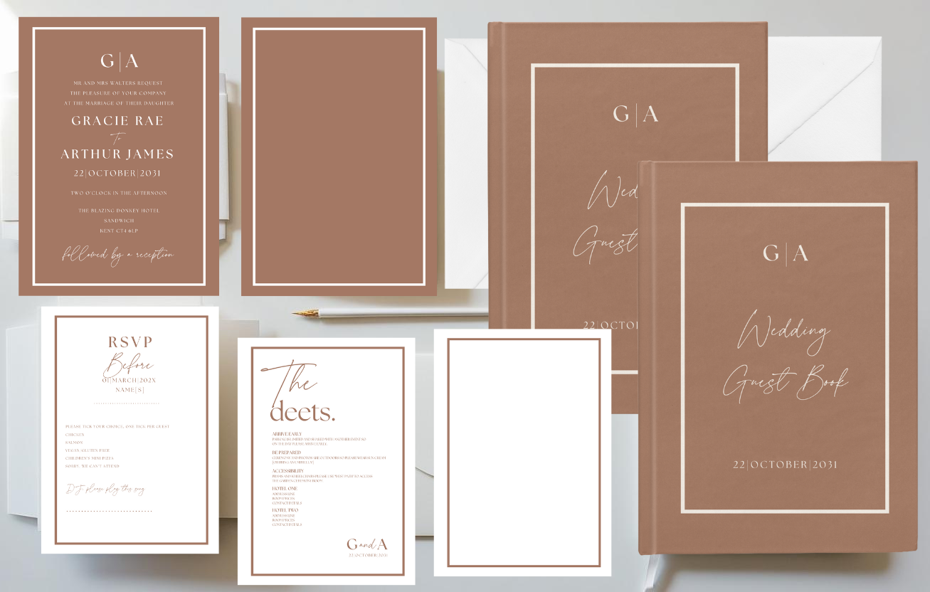Mocha Mousse Wedding Invitations