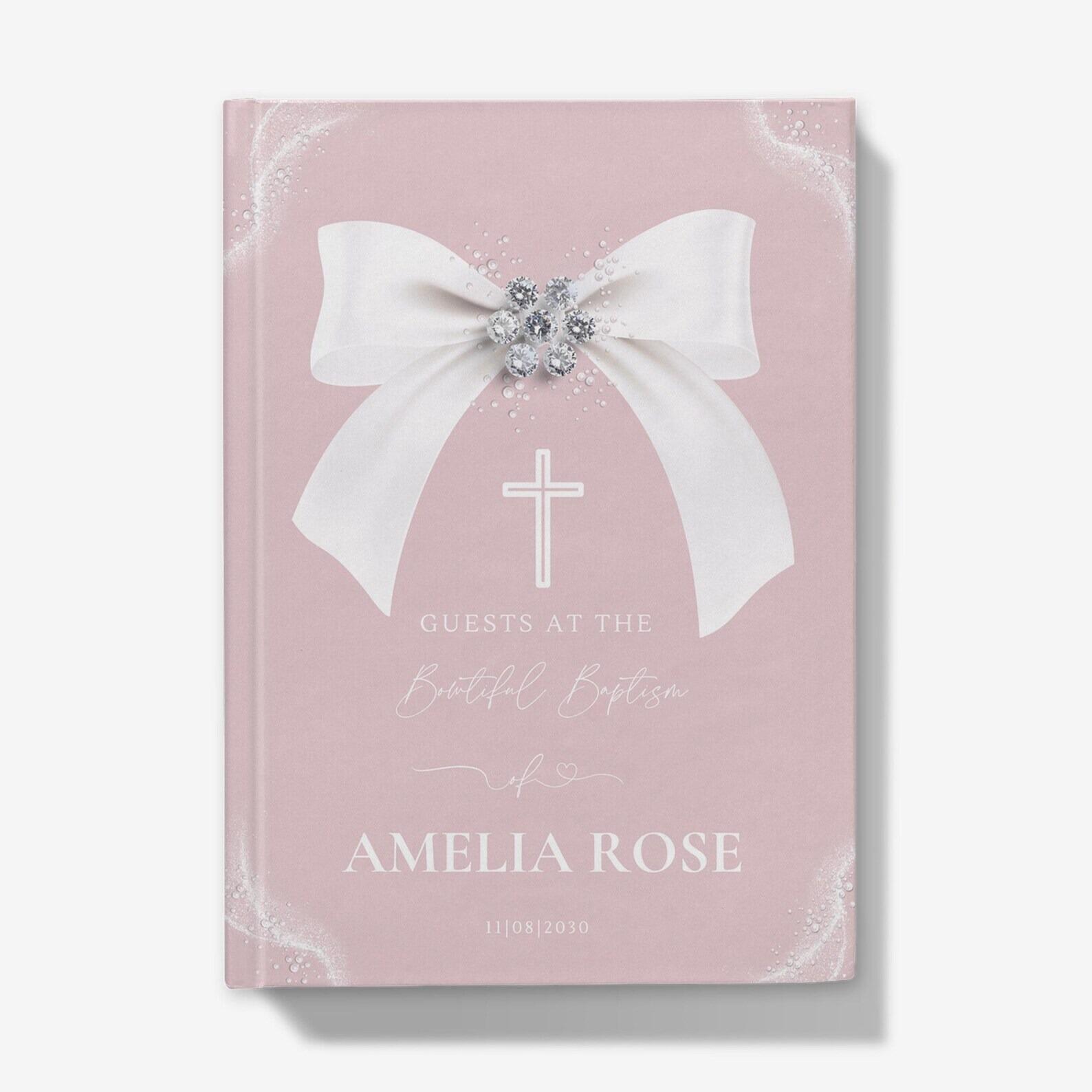 Bowtiful Christening Guest Book. Bowtiful Baptism Guest Book.