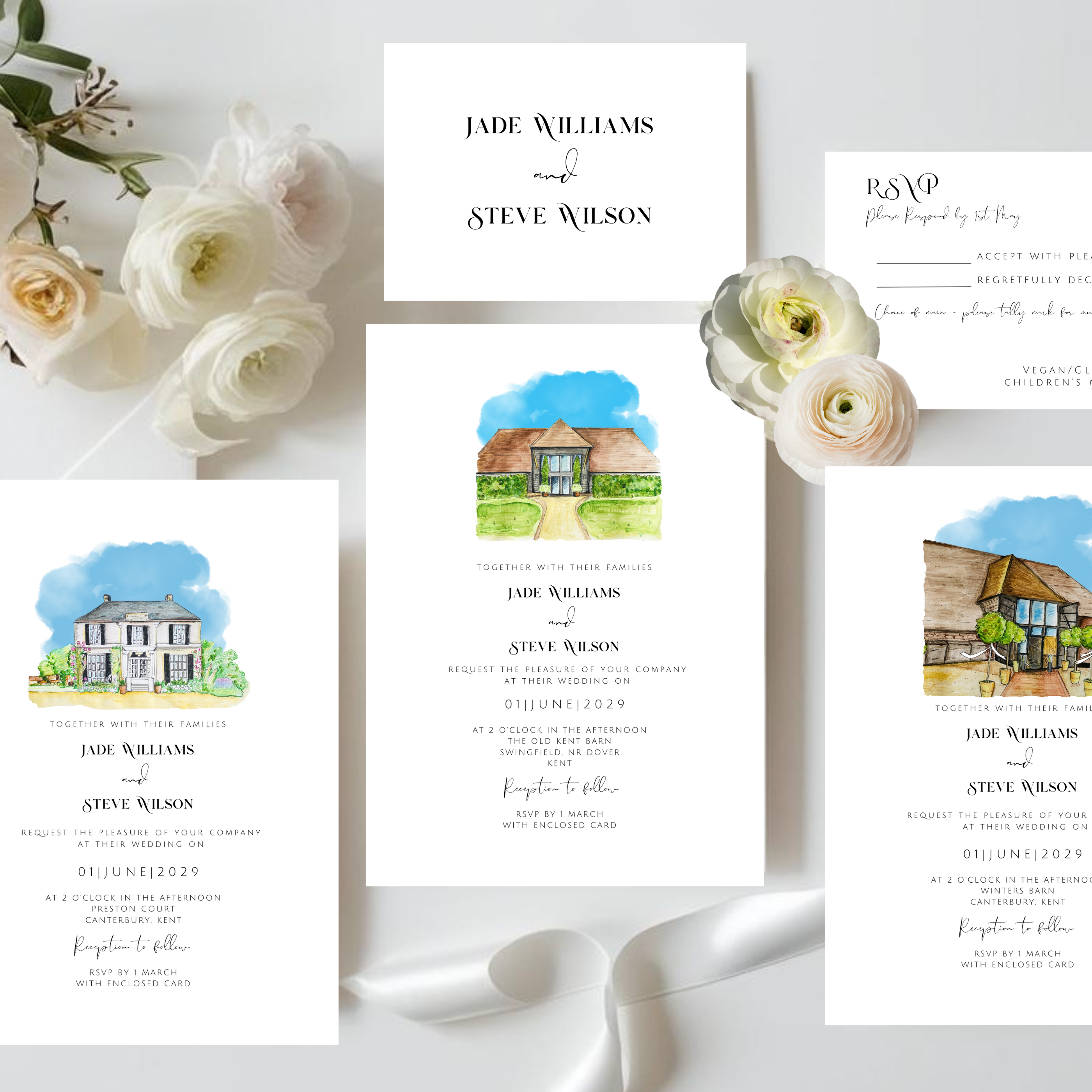Kent wedding venue invitation suite