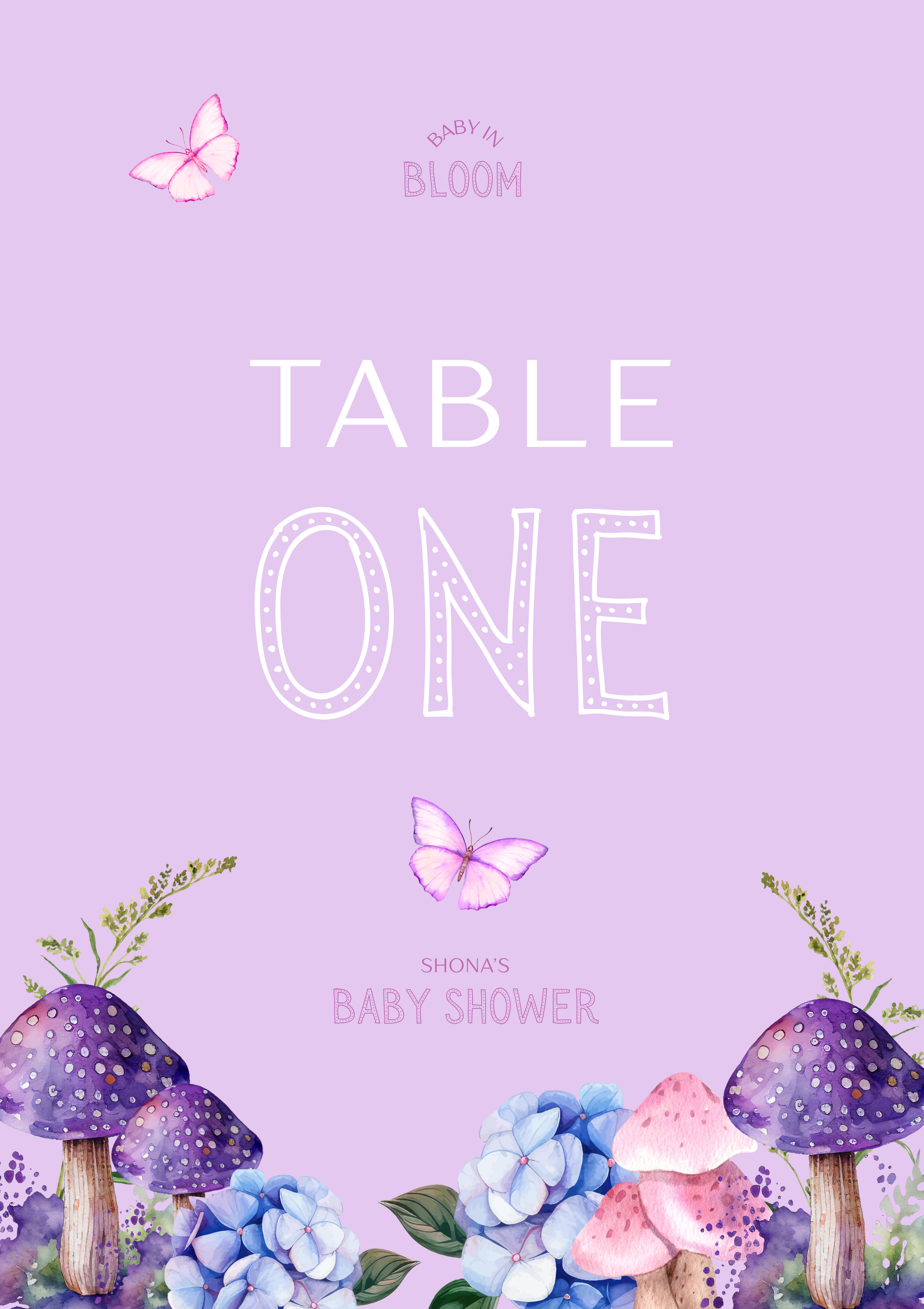 Baby shower table name