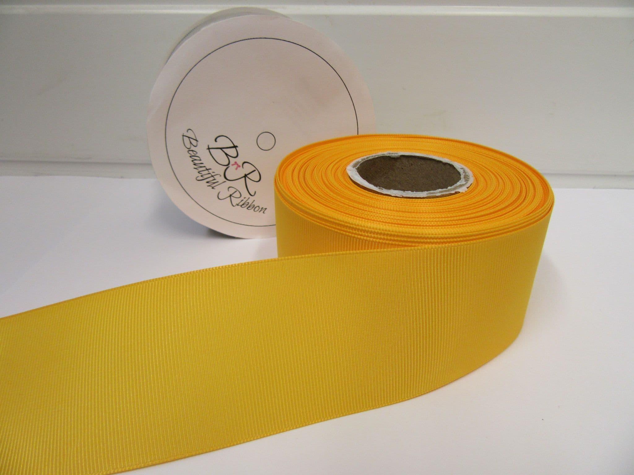 Yellow Gold Grosgrain Ribbon, yellow ribbon by the yard and roll