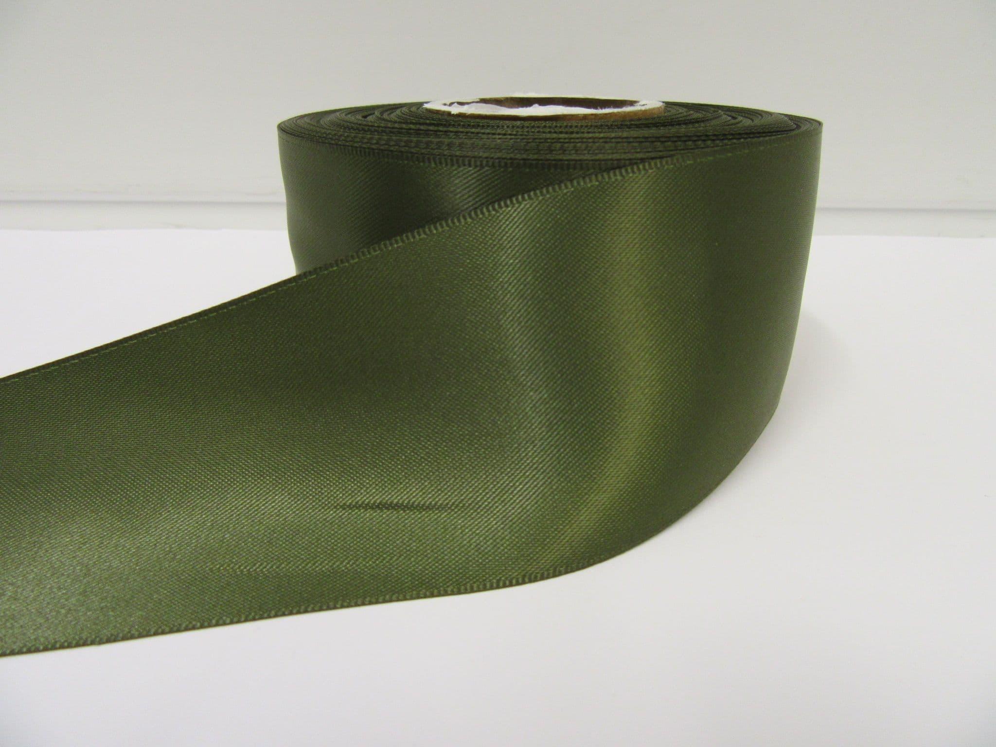 Olive dark Green Satin ribbon Double sided 3mm 7mm 10mm 15mm 25mm