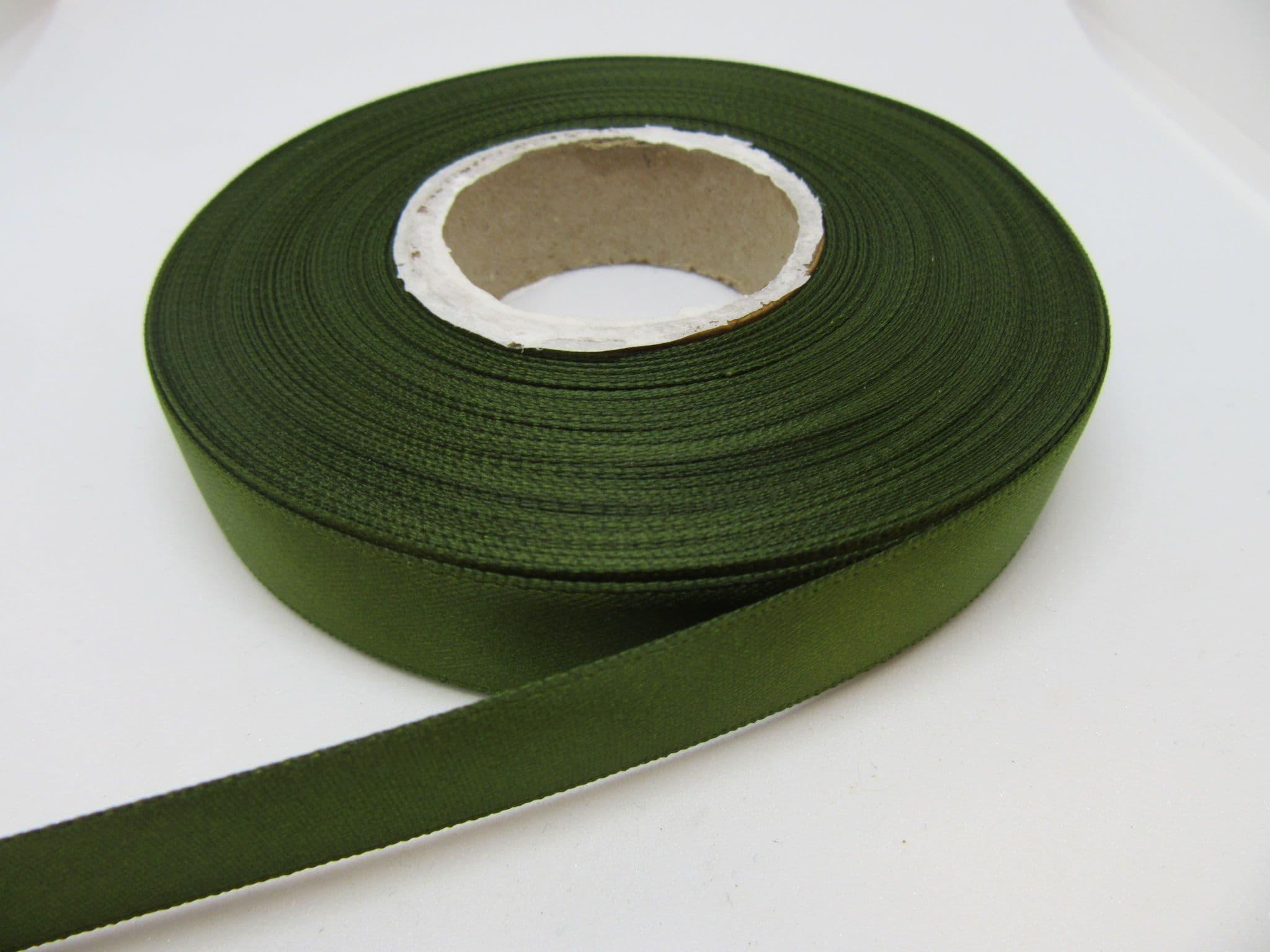 Olive dark Green Satin ribbon Double sided 3mm 7mm 10mm 15mm 25mm 38mm 50mm  Roll Bow