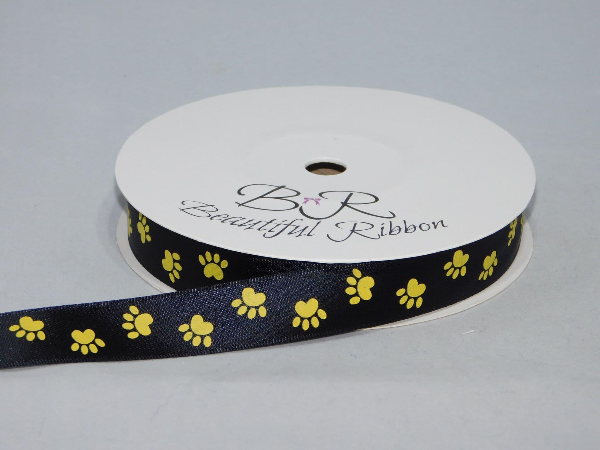 Dog Paw Satin Ribbon, Paws Ribbon