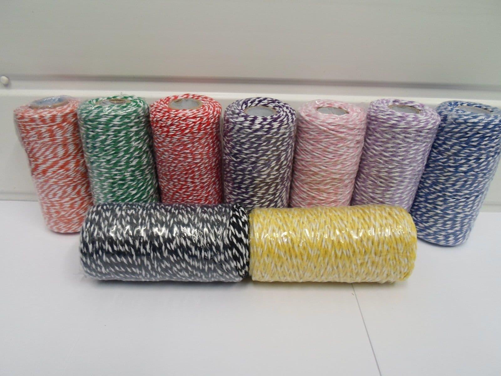 Black & White 2 metres or Full 100m Roll Bakers 1mm Twine Rope
