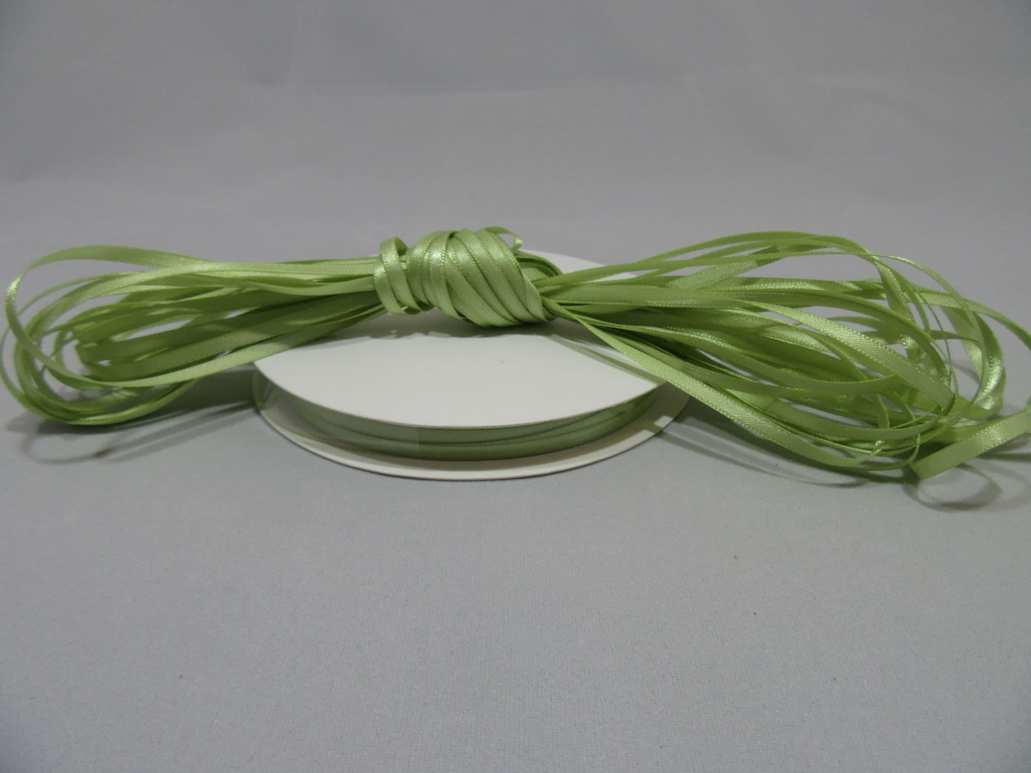 Apple light Green Satin ribbon Double sided 3mm 7mm 10mm 15mm 25mm 38mm  50mm Roll Bow