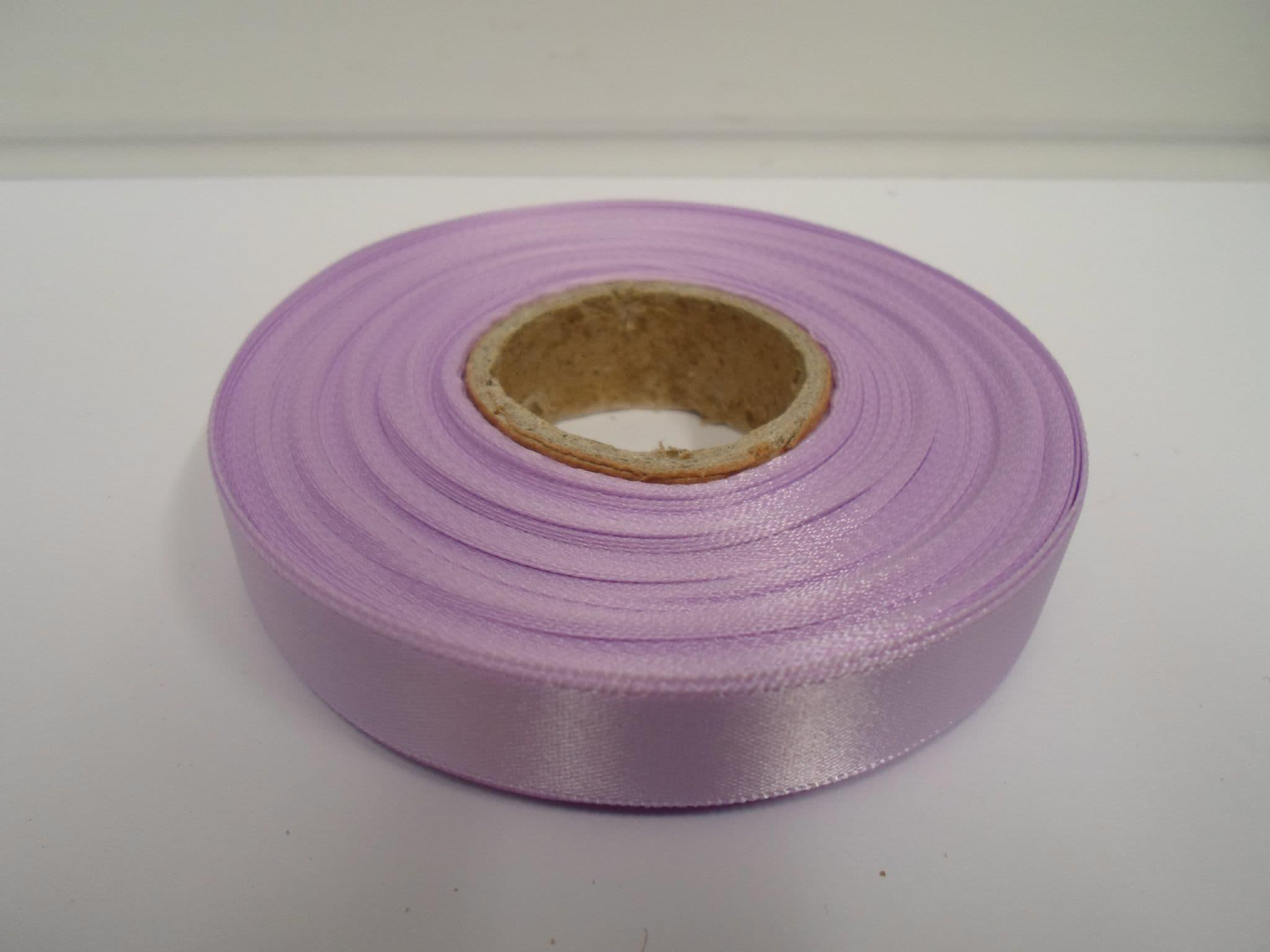 25mm x 20m Double Faced Lavender Lilac Satin Ribbon — Artificial