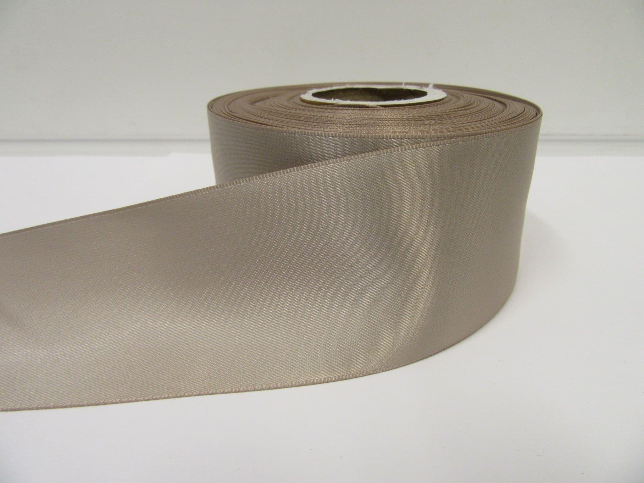 Taupe Brown Ribbon Double Faced Satin Ribbon Widths 