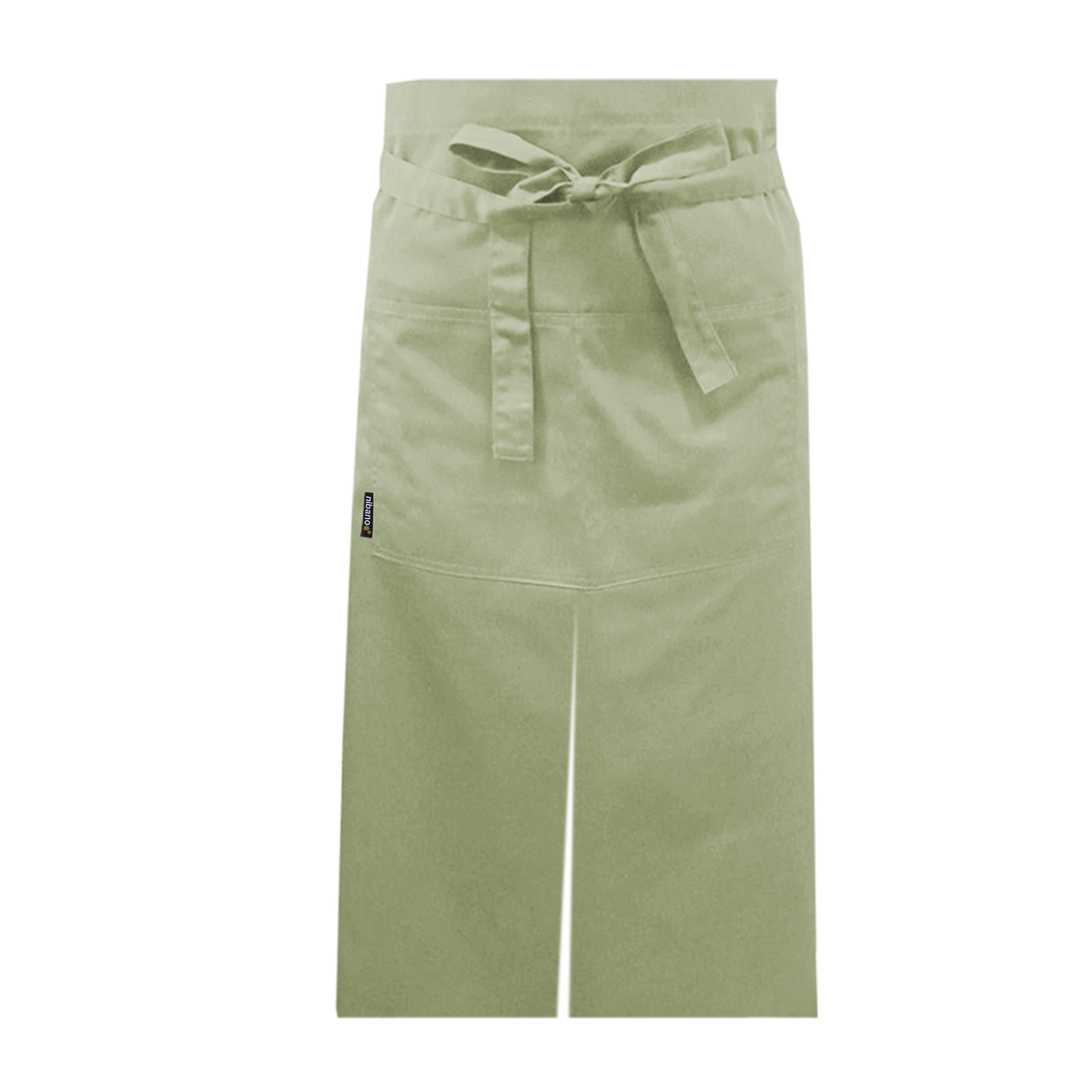 Pistachio Long Waist Split Leg Apron Pockets