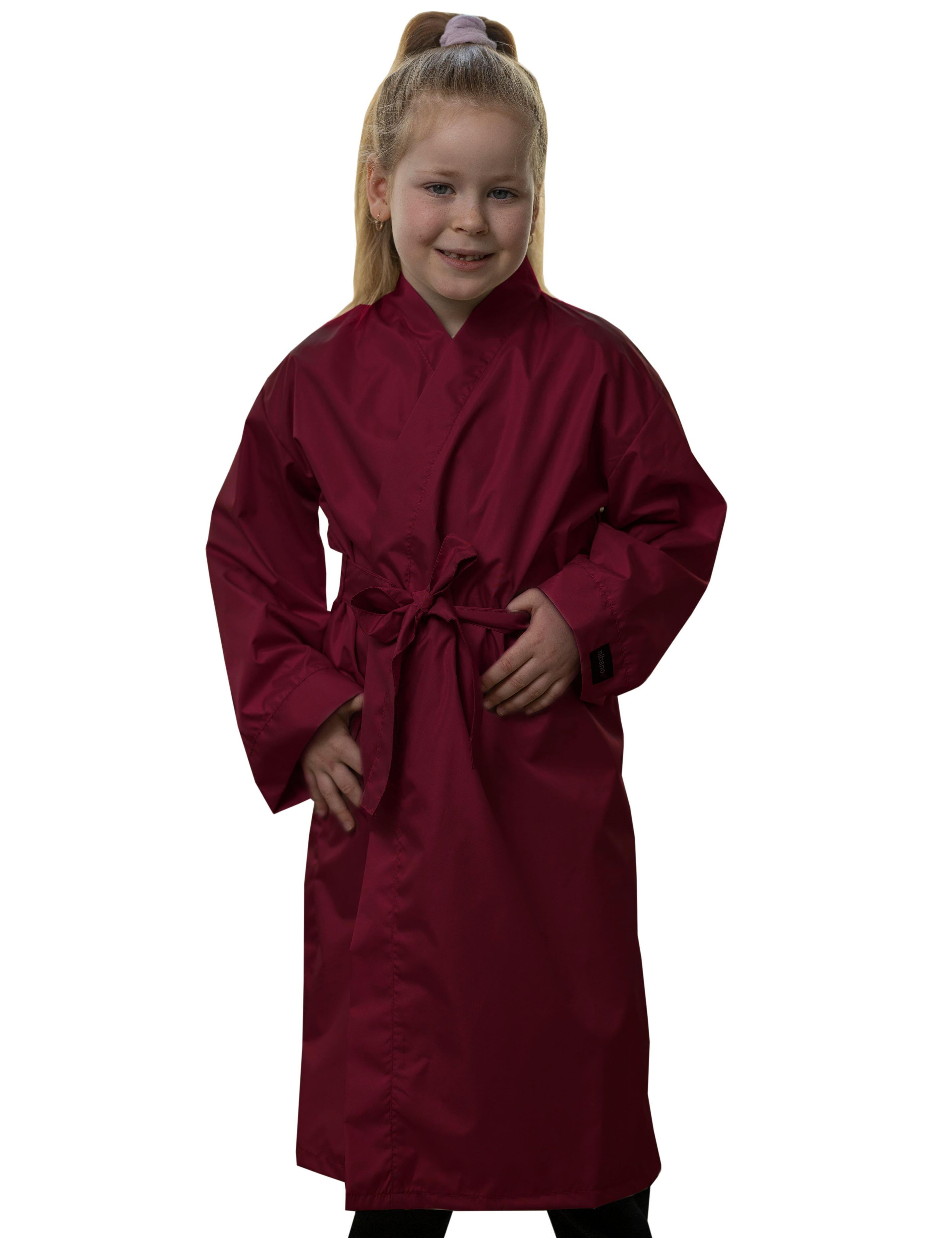 Custom Salon Kids Kimono Gown Burgundy