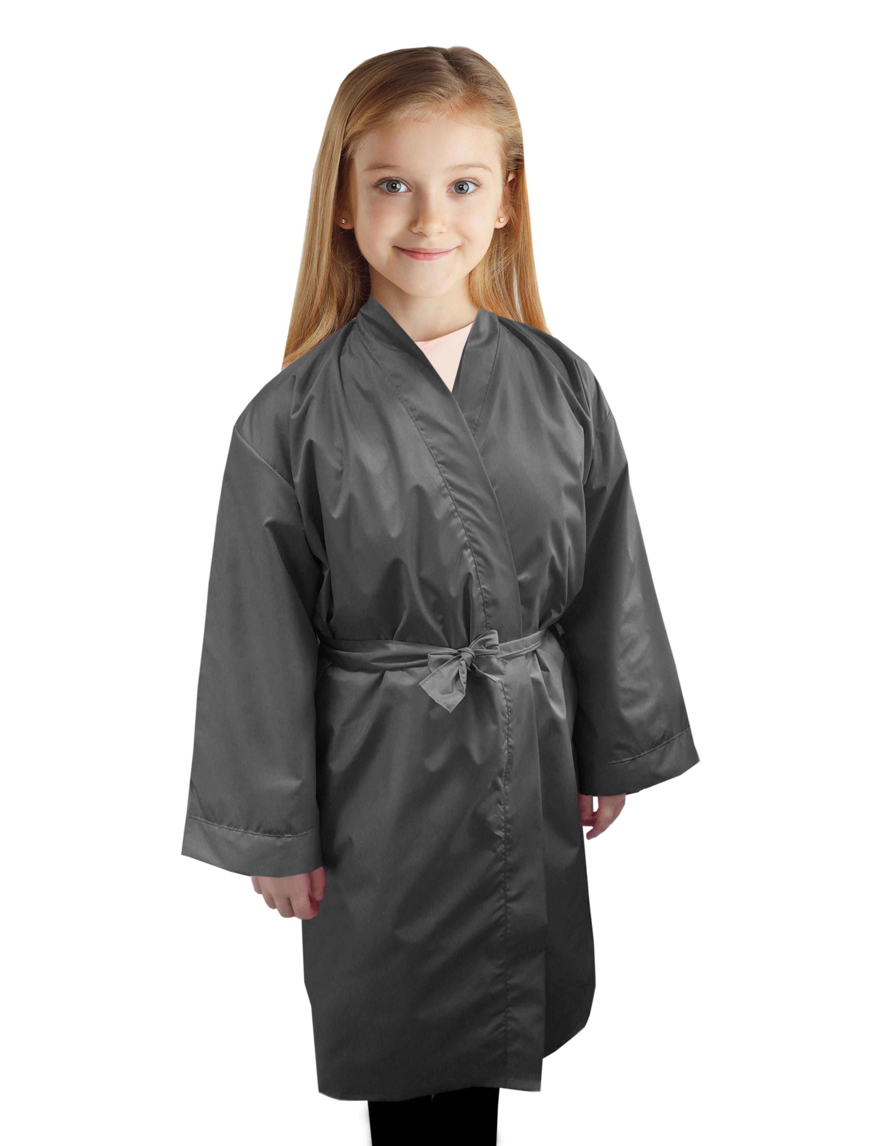 Personalised Salon Kids Kimono Gown Dark Grey