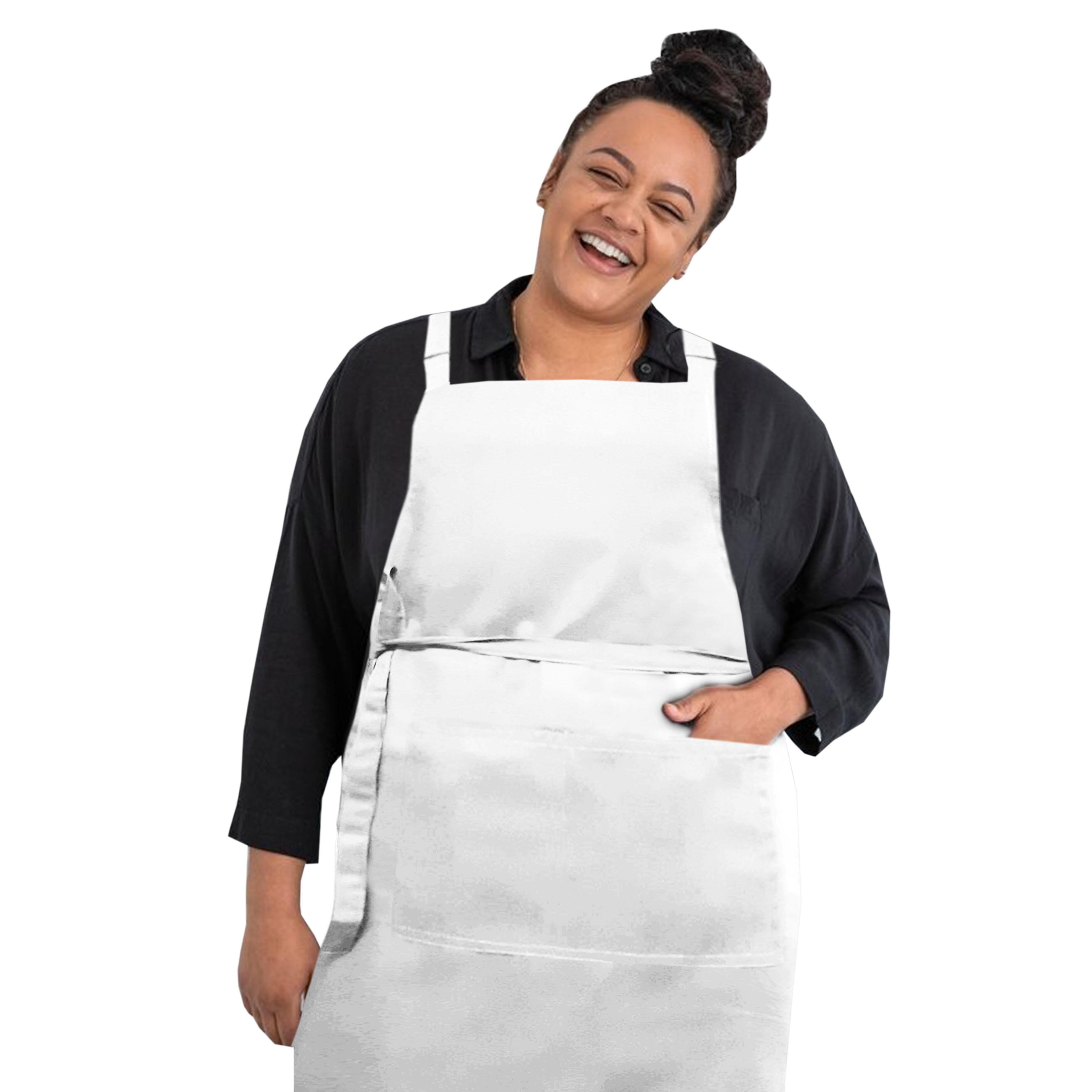 Plus Size Apron  White with logo