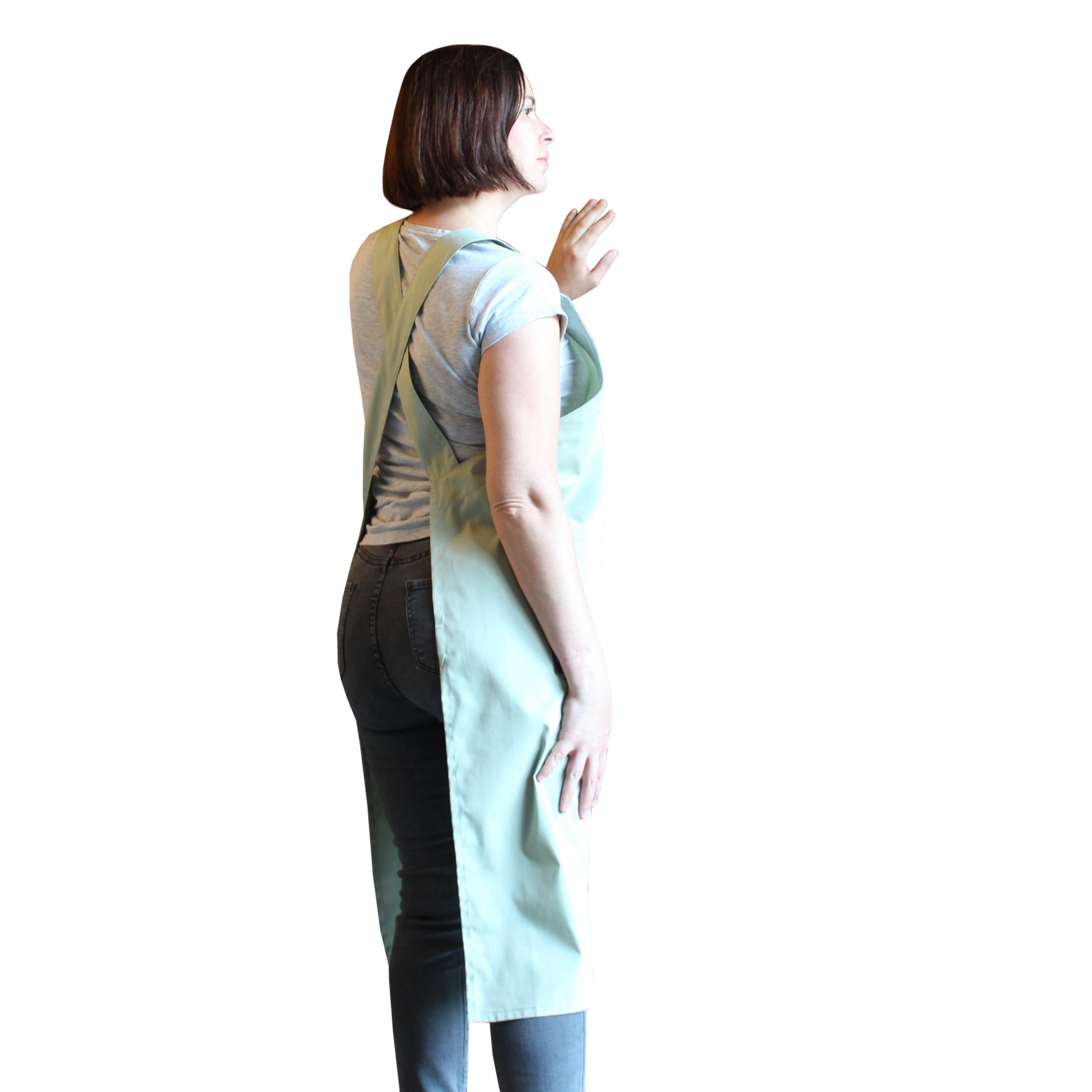 Women's Cross Back Apron Pockets Pistachio