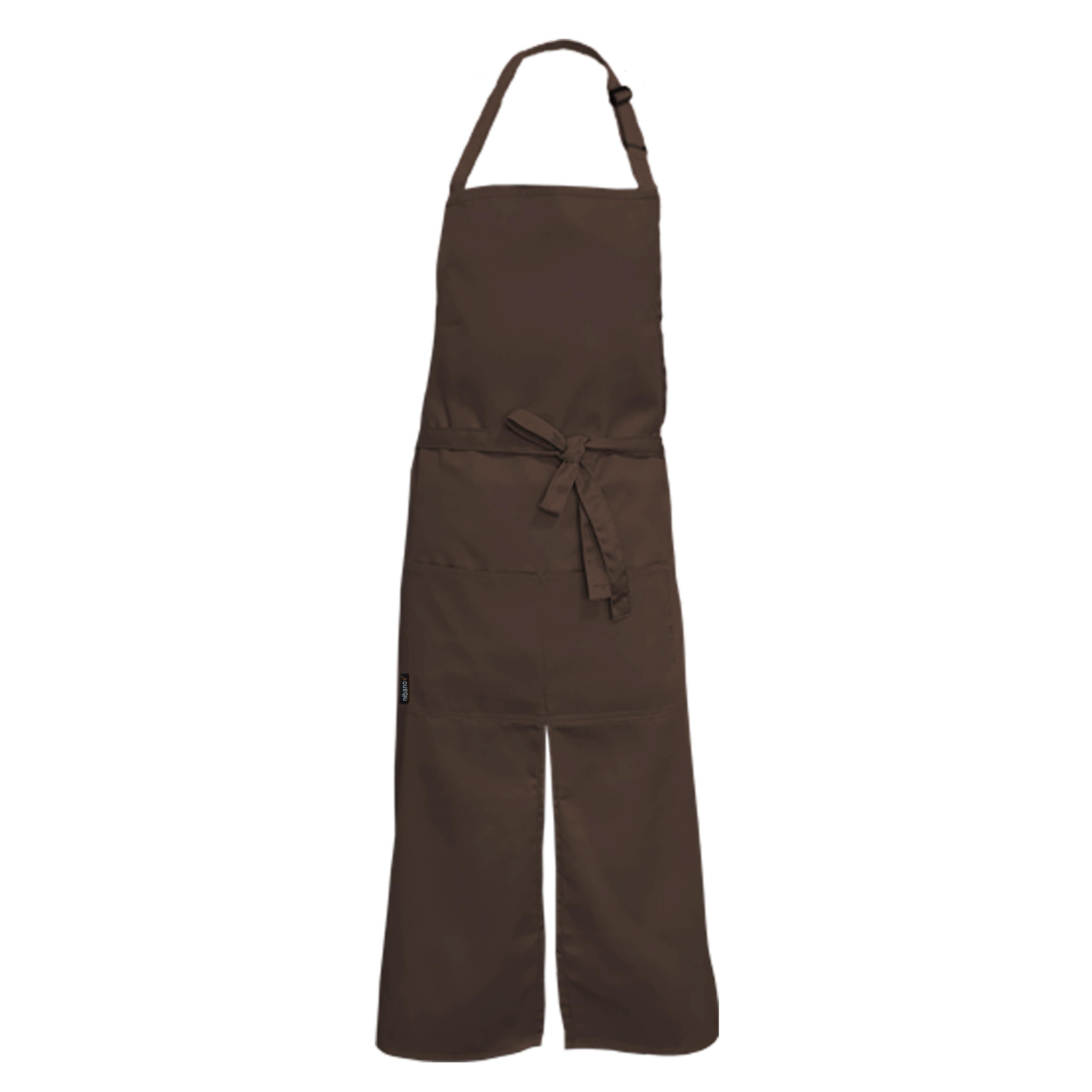 Custom Long Splitted Bib Apron Brown