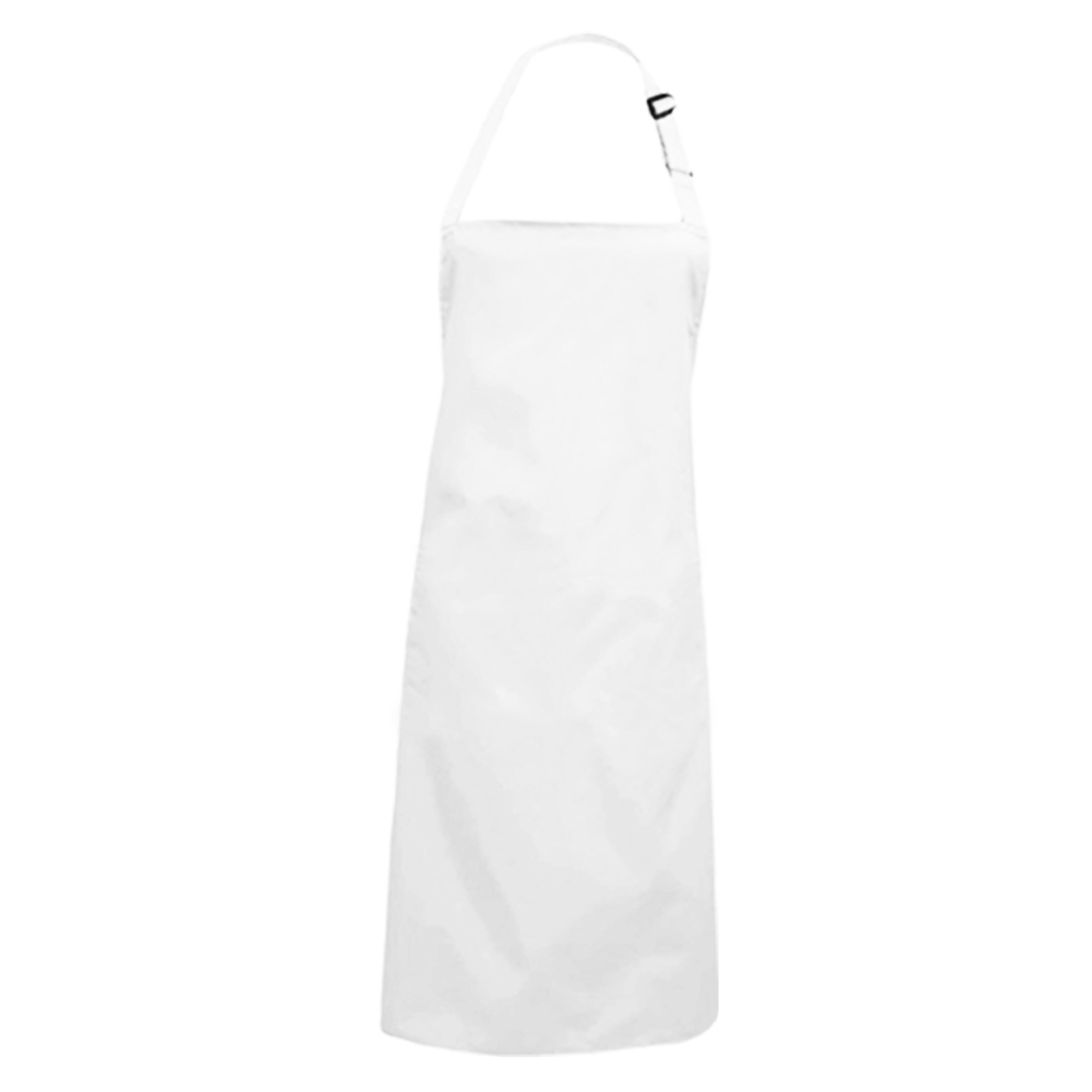Bib Apron Without Pockets White with logo