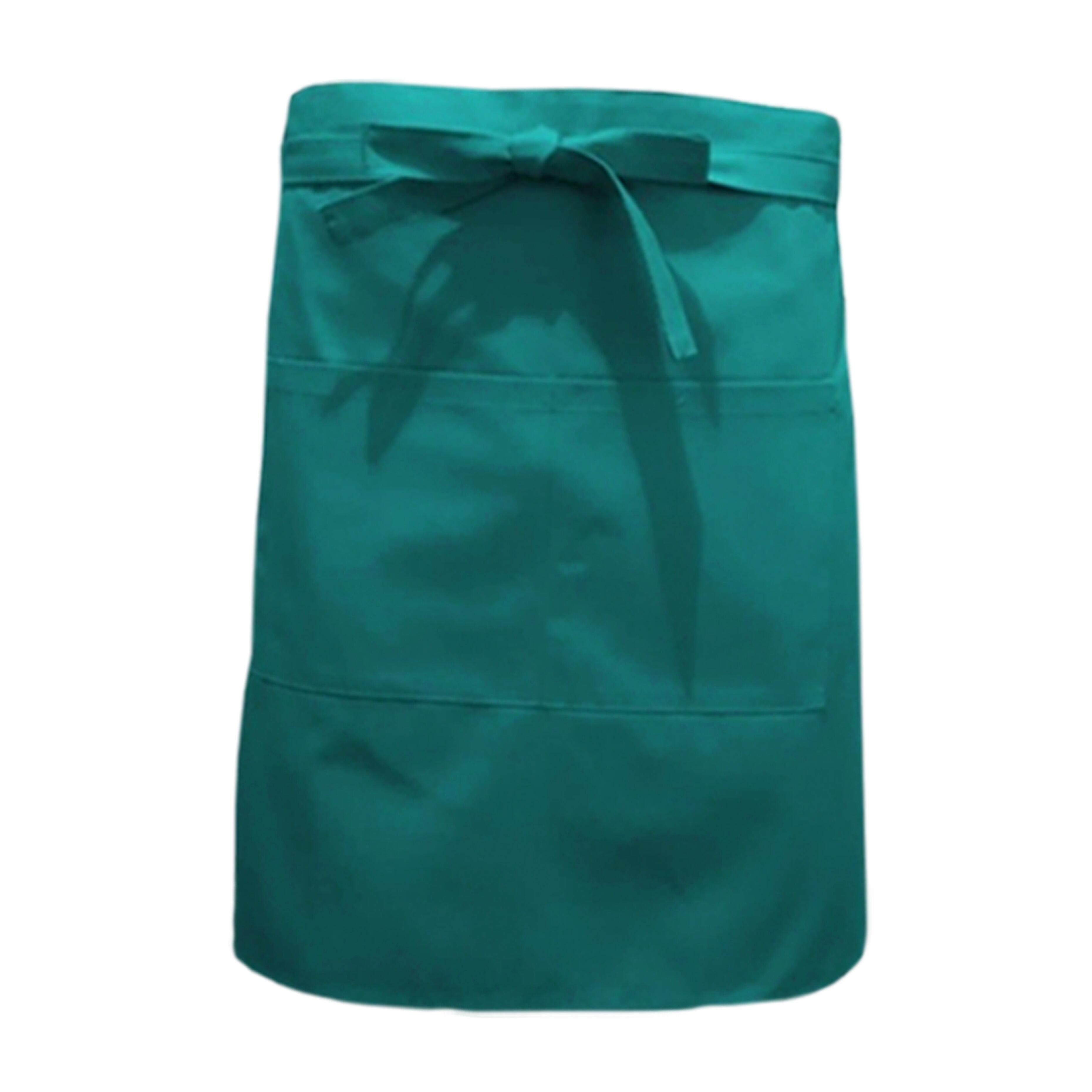 Nibano mid length waist apron with pockets Teal