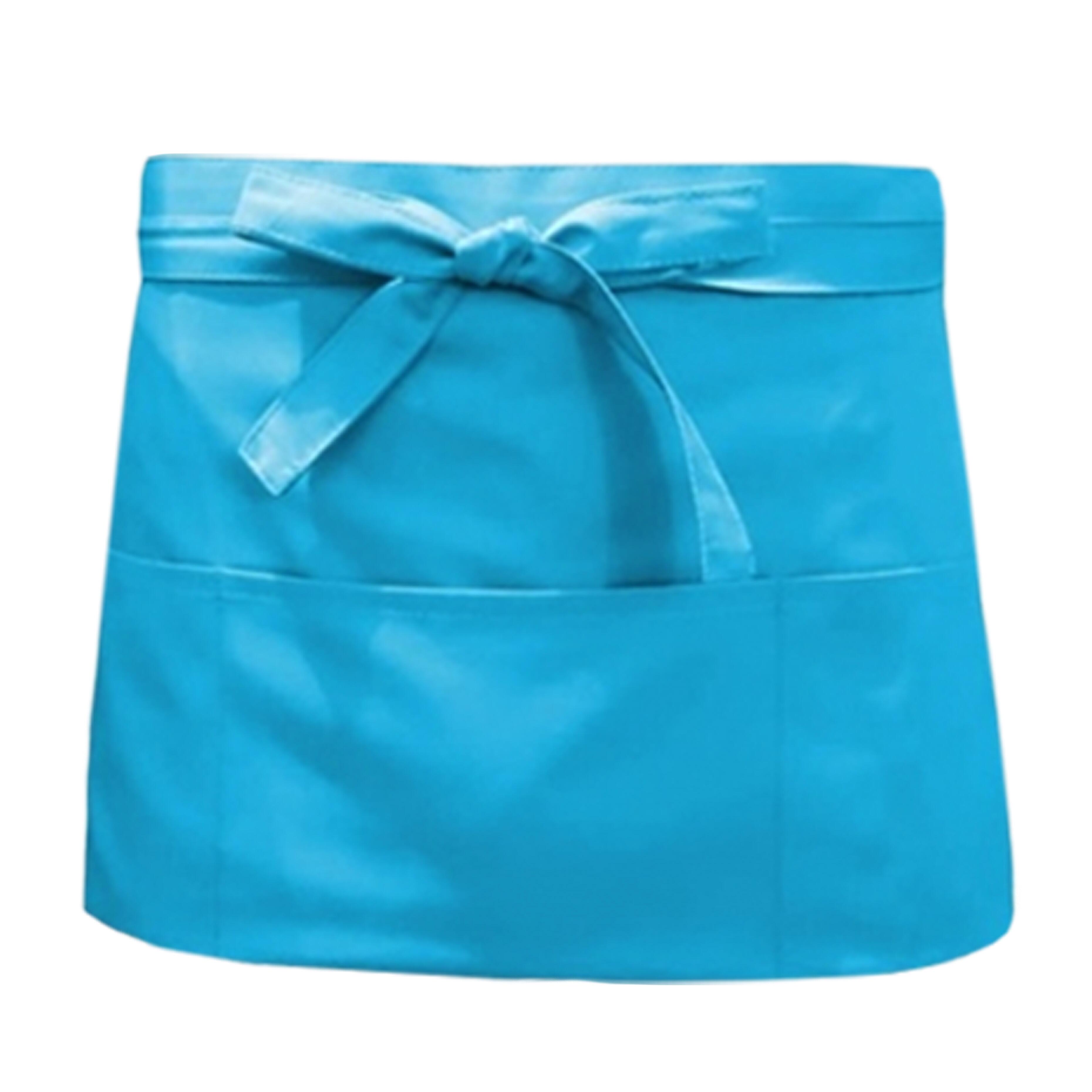 Nibano short waist apron with pockets turquoise