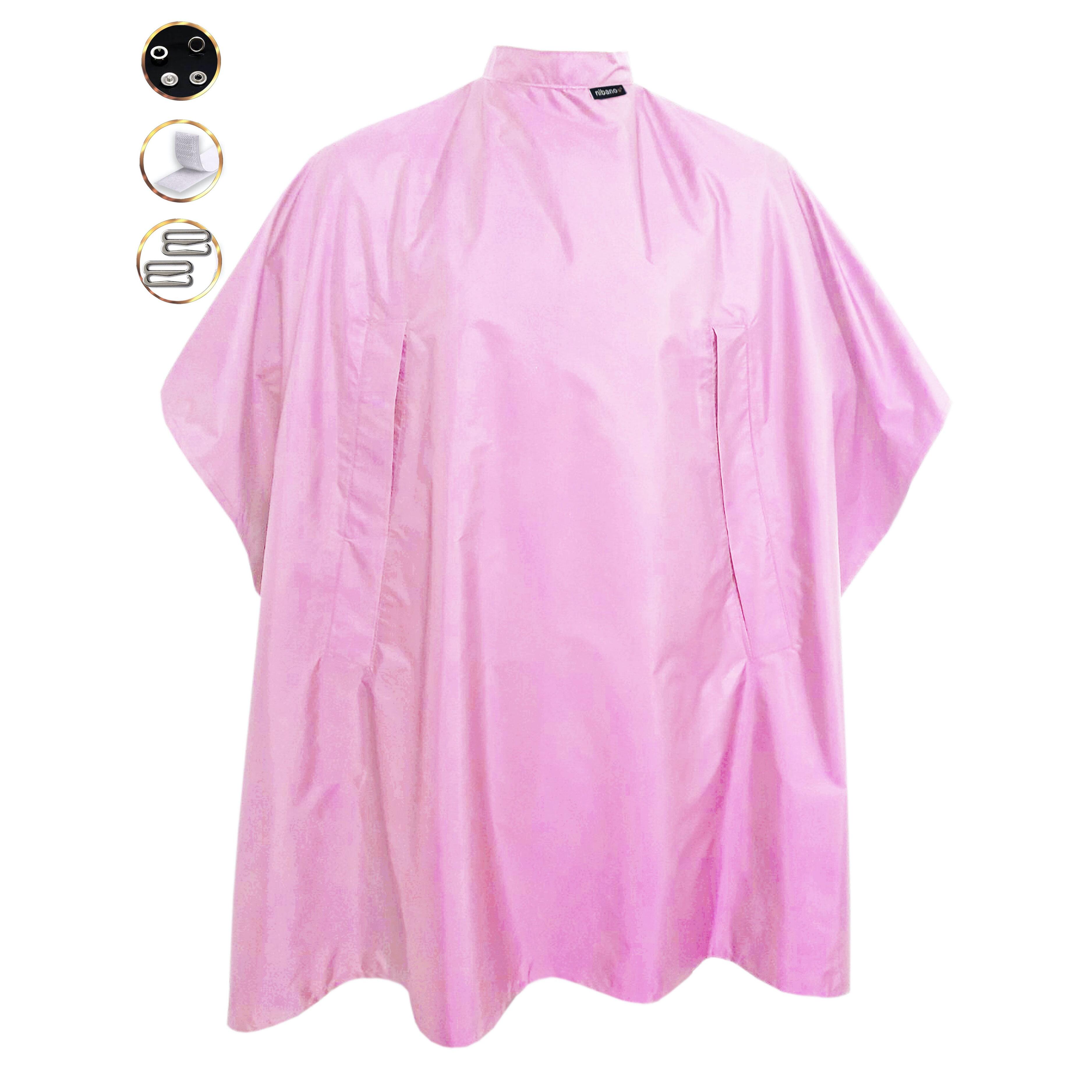 Nibano hairdressing gowns pink with hand slits
