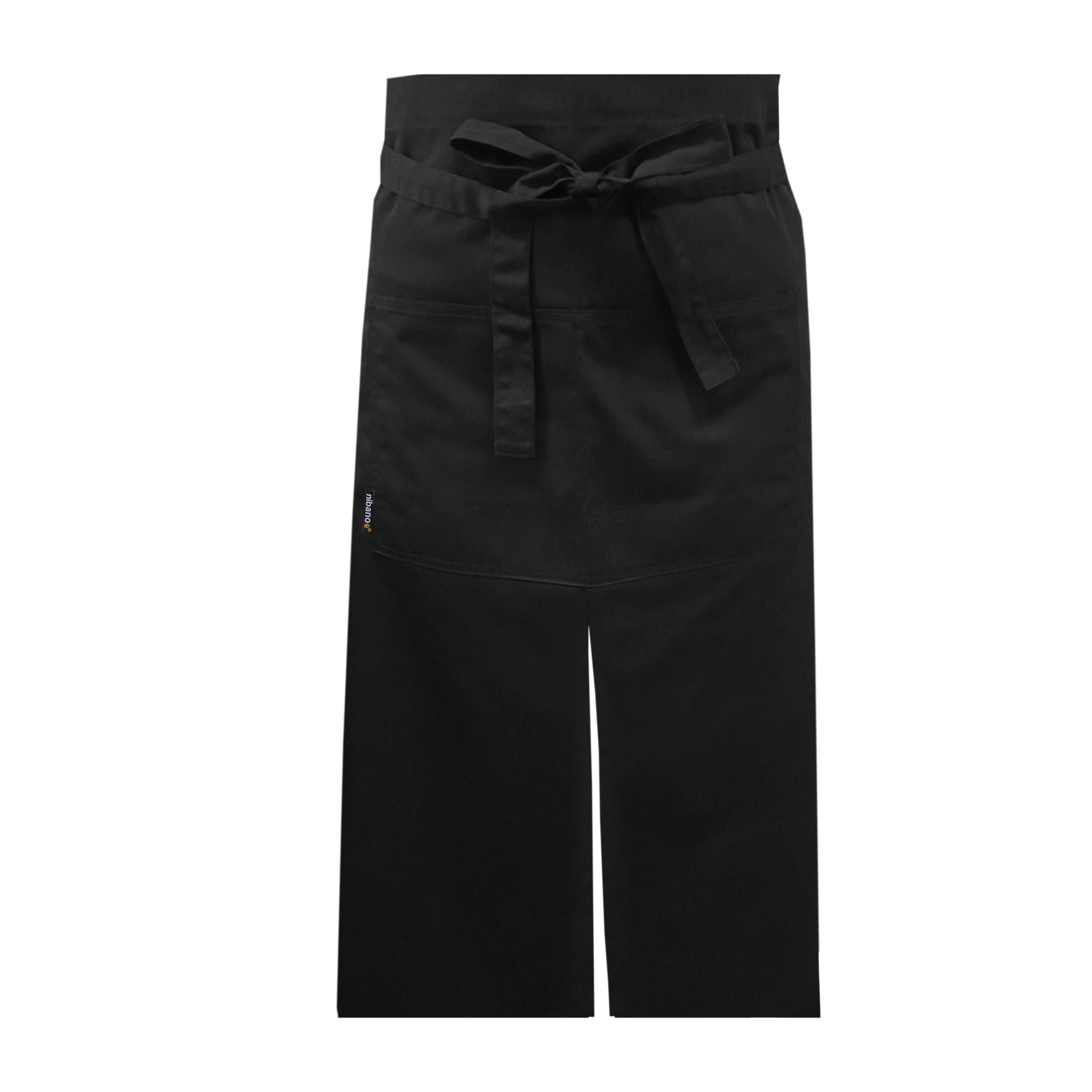Black Long Waist Split Leg Apron