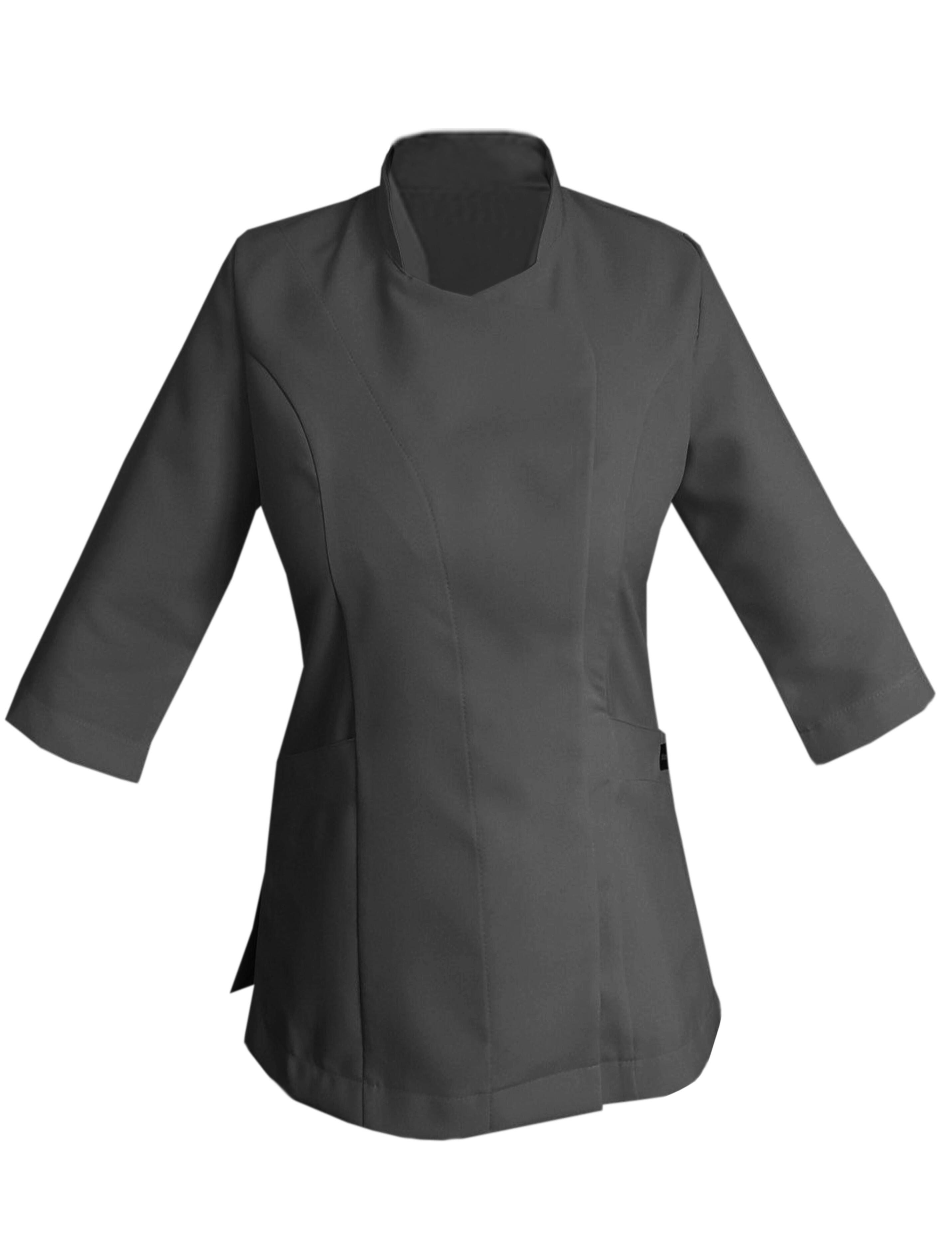 Dark Grey Ladies Quarter Sleeve Beauty Tunic with logo