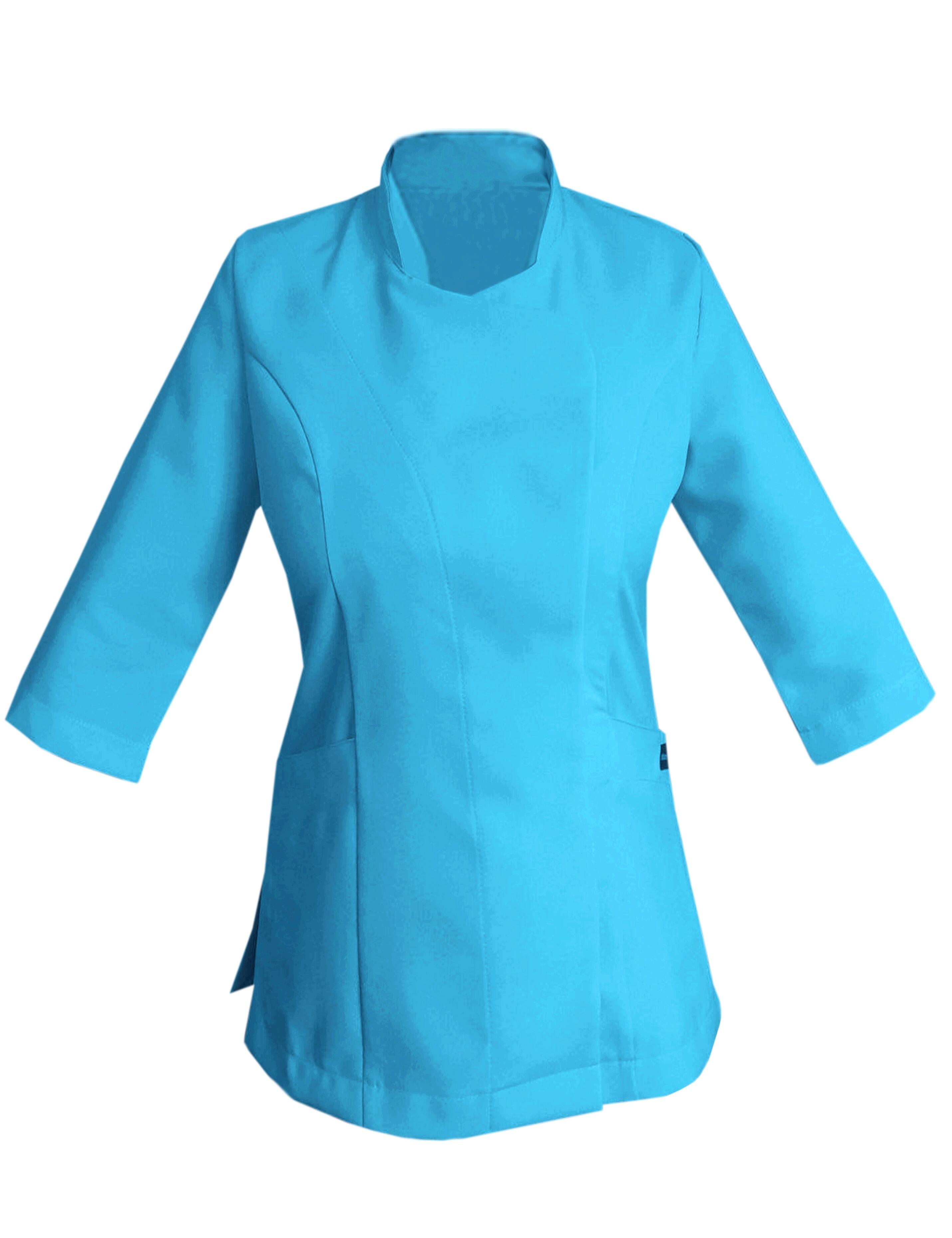 Custom Ladies Quarter Sleeve Beauty Tunic Turquoise