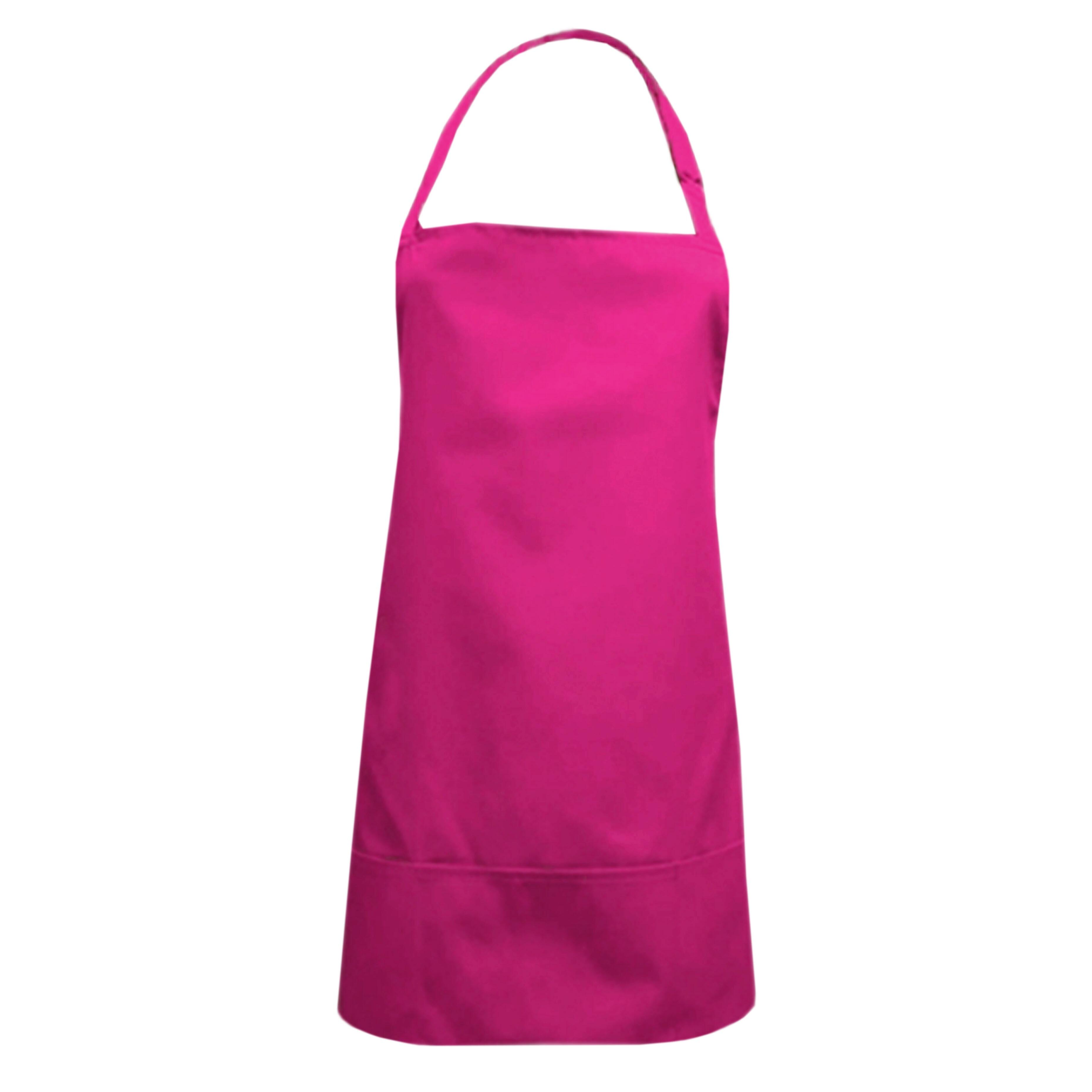 Short waterproof salon apron Hot Pink