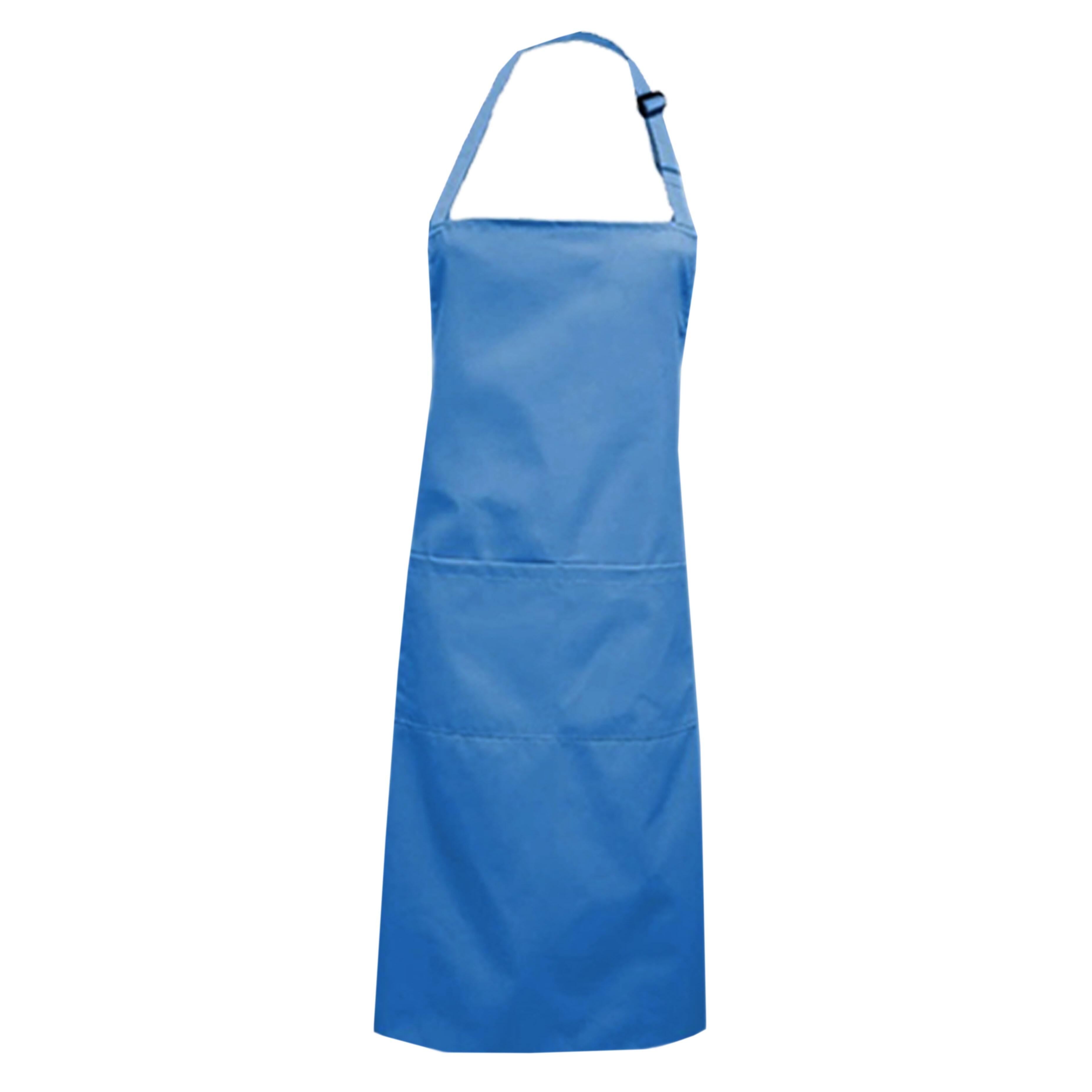 Personalised Plus Size Bib Apron Pockets Light Blue