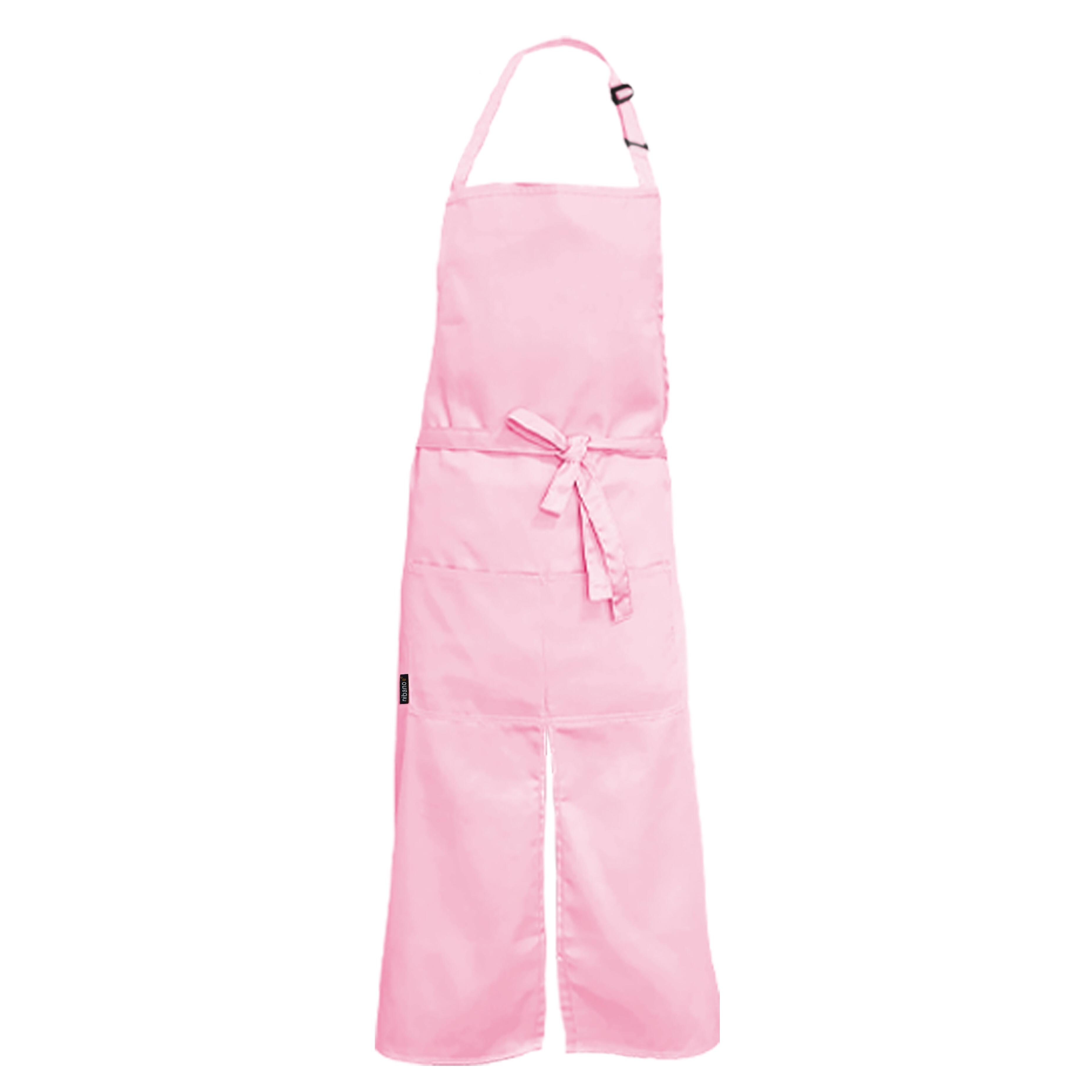 Personalised Long Splitted Bib Apron Pink
