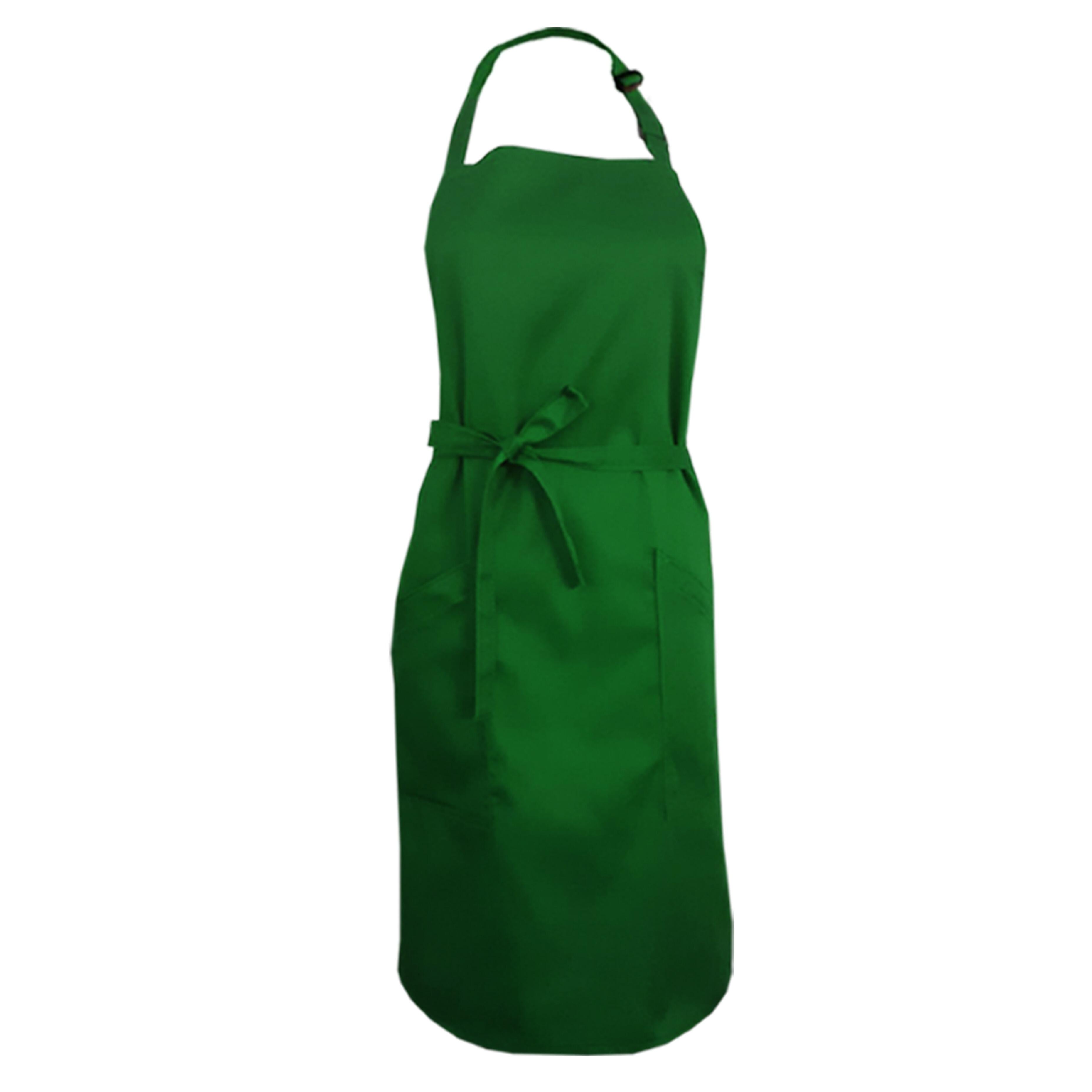 Kelly Green Apron with Side Pockets Nibano