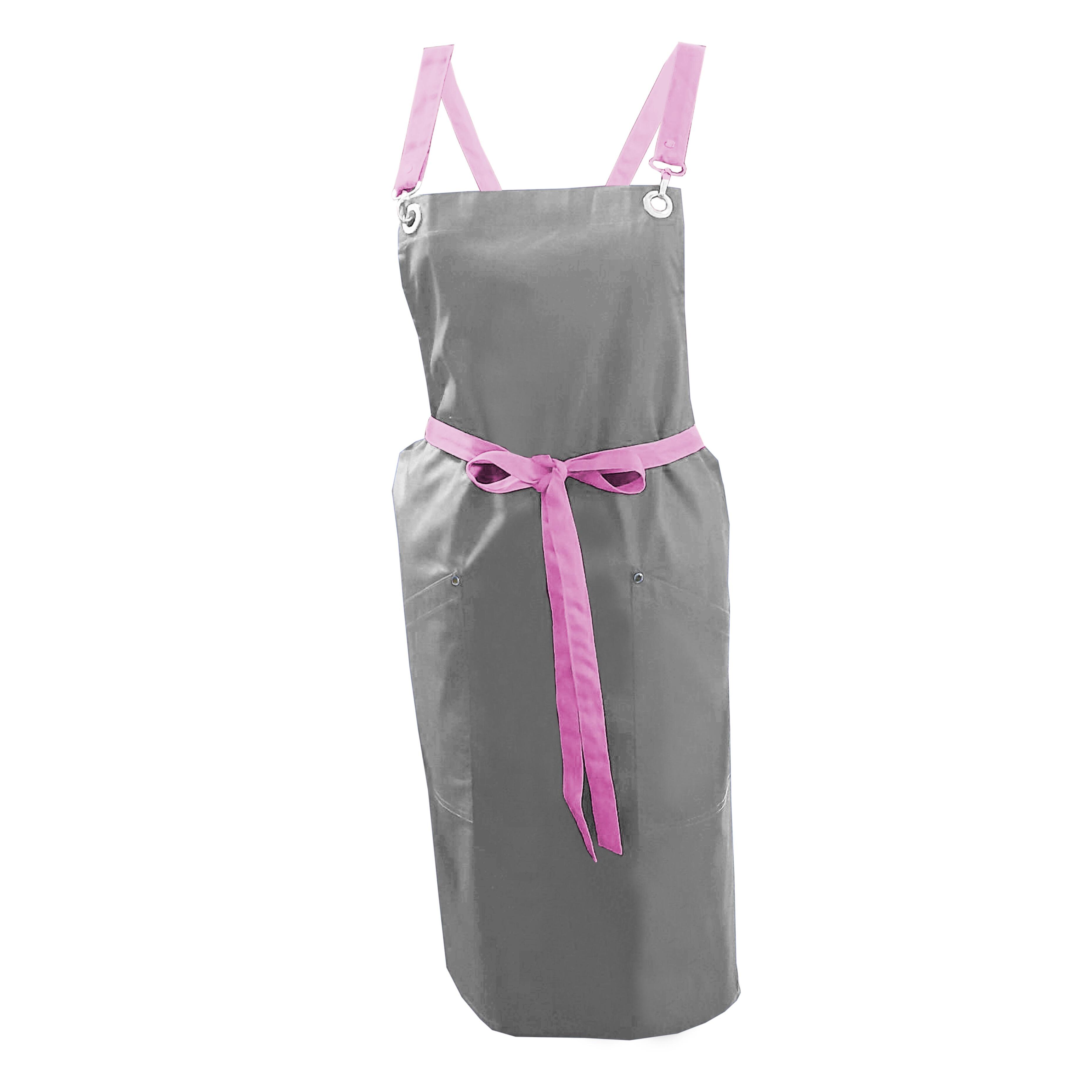 Custom Apron with Crossover Ties Light Grey