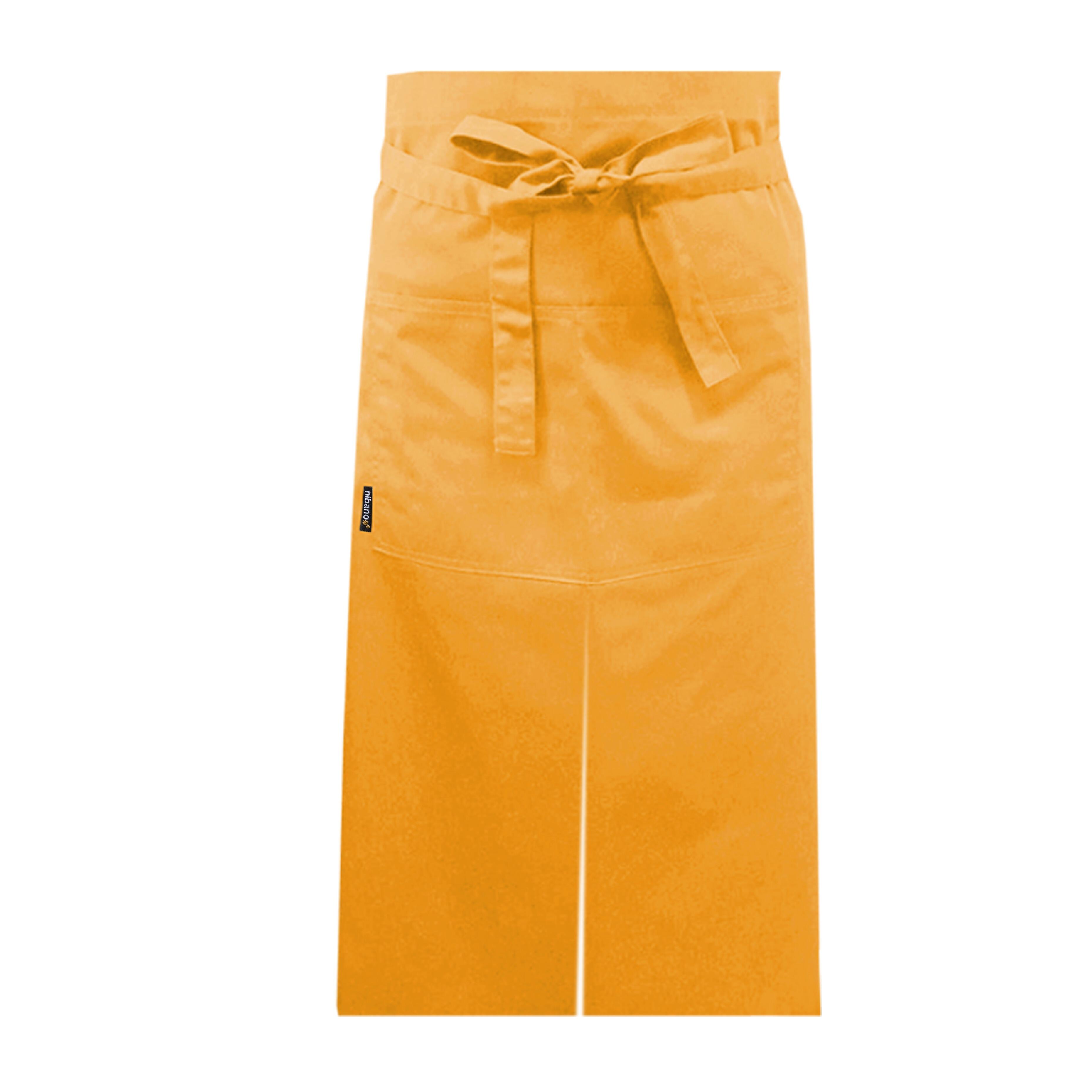 Custom Long Waist Split Leg Apron Yellow